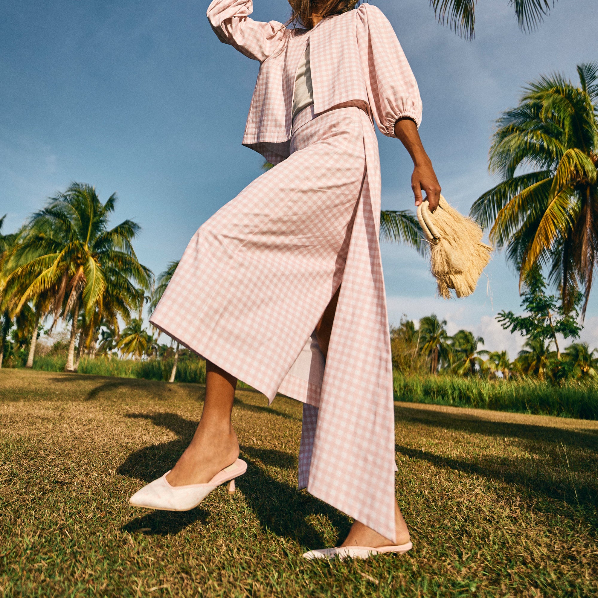 Cleo x Byrdie Golf Heels - Pink Floral Satin Women's Golf Shoes for Comfort & Style | Perfect for Golf Outings, Weddings & Special Events