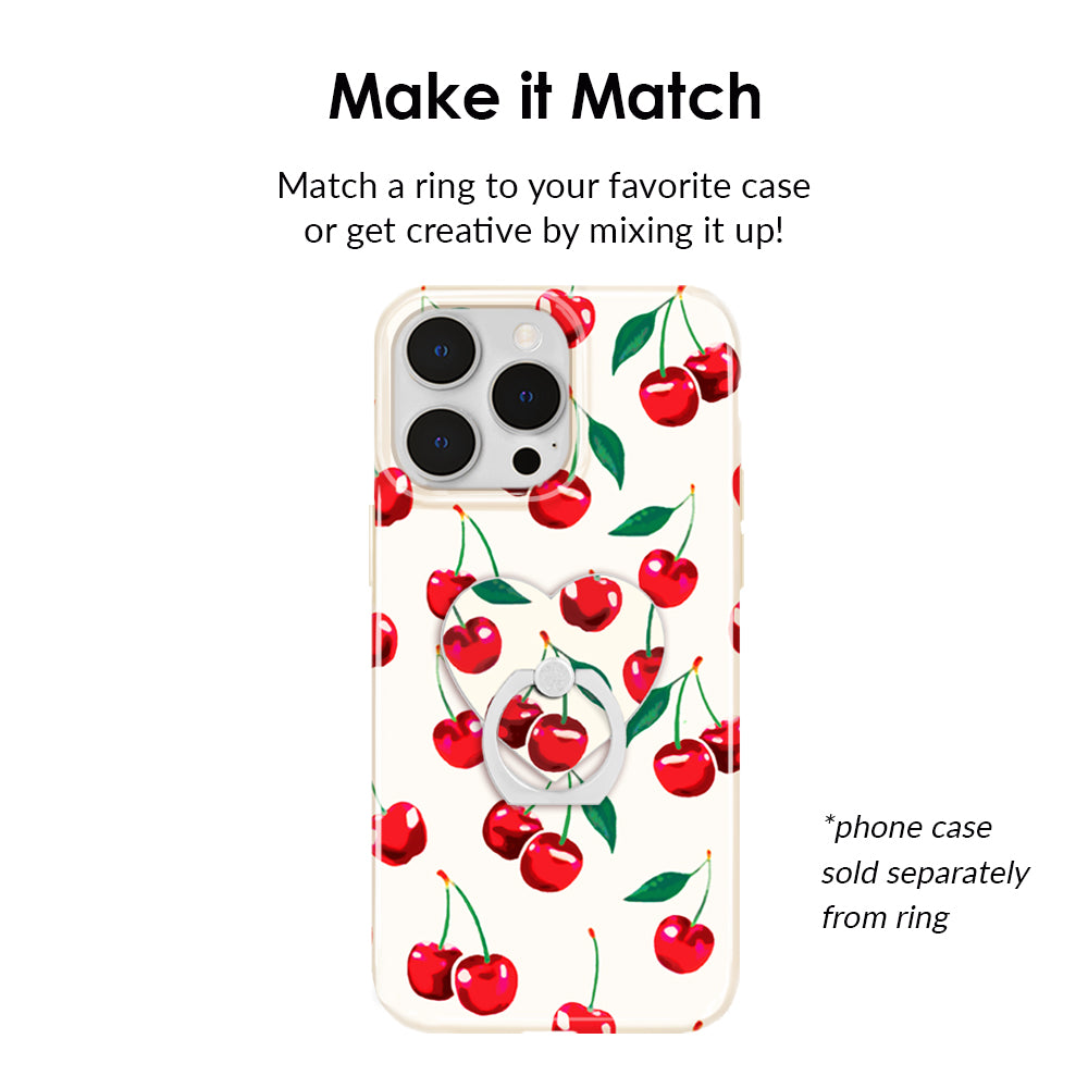 Mon Cheri Cherry Phone Ring Holder - Grip Stand for Smartphones, Compatible with iPhone & Android - Perfect for Selfies, Videos & Hands-Free Use