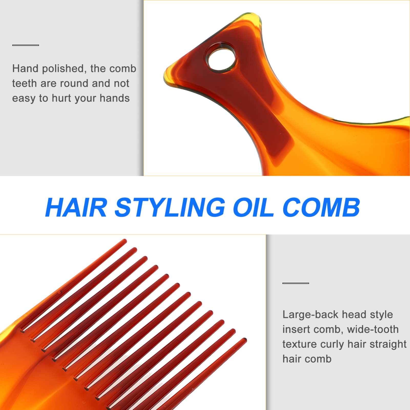 Beaupretty 4-Piece Hair Styling Comb Set - Wide Tooth Comb, Fine Tooth Comb, Hairdressing Oil Brush & Wig Comb for Men & Women - Perfect for Salon, Home Styling & Wig Maintenance