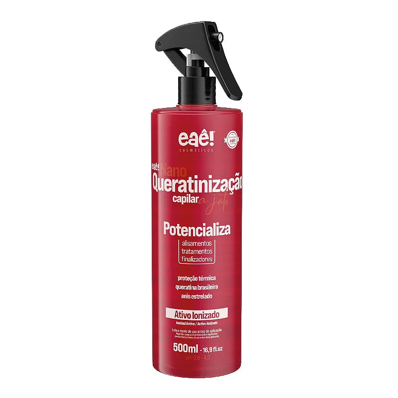 Eaê Cosmetics Nano Hair Keratin Red Treatment 500ml (16.9 fl oz) - Professional Hair Repair for Damaged & Color-Treated Hair - Salon-Quality Deep Conditioning at Home