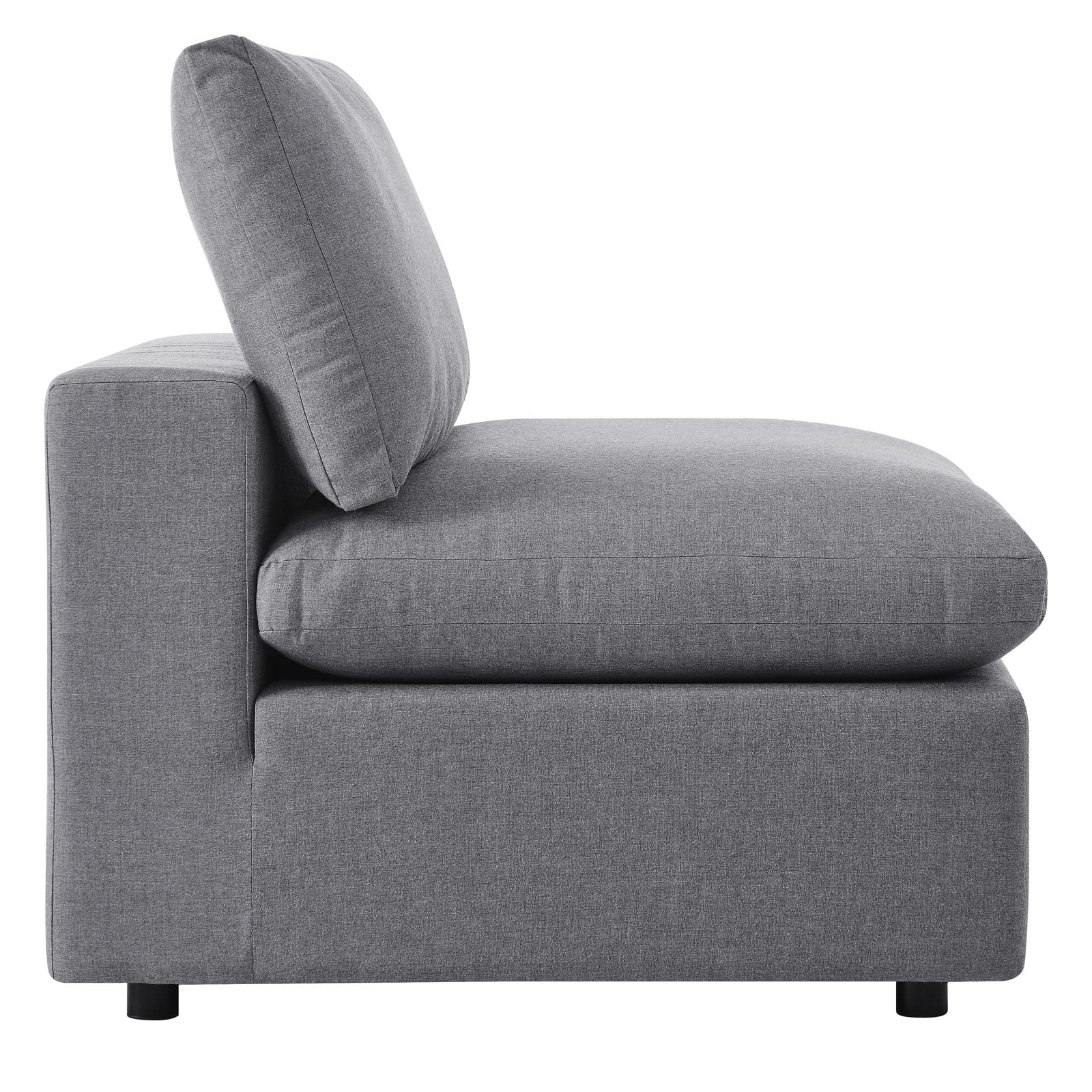 Modway Commix 5-Piece Outdoor Patio Sectional Sofa Set - L-Shaped Armless Design with Sunbrella Gray Fabric - Perfect for Backyard, Poolside & Garden Relaxation
