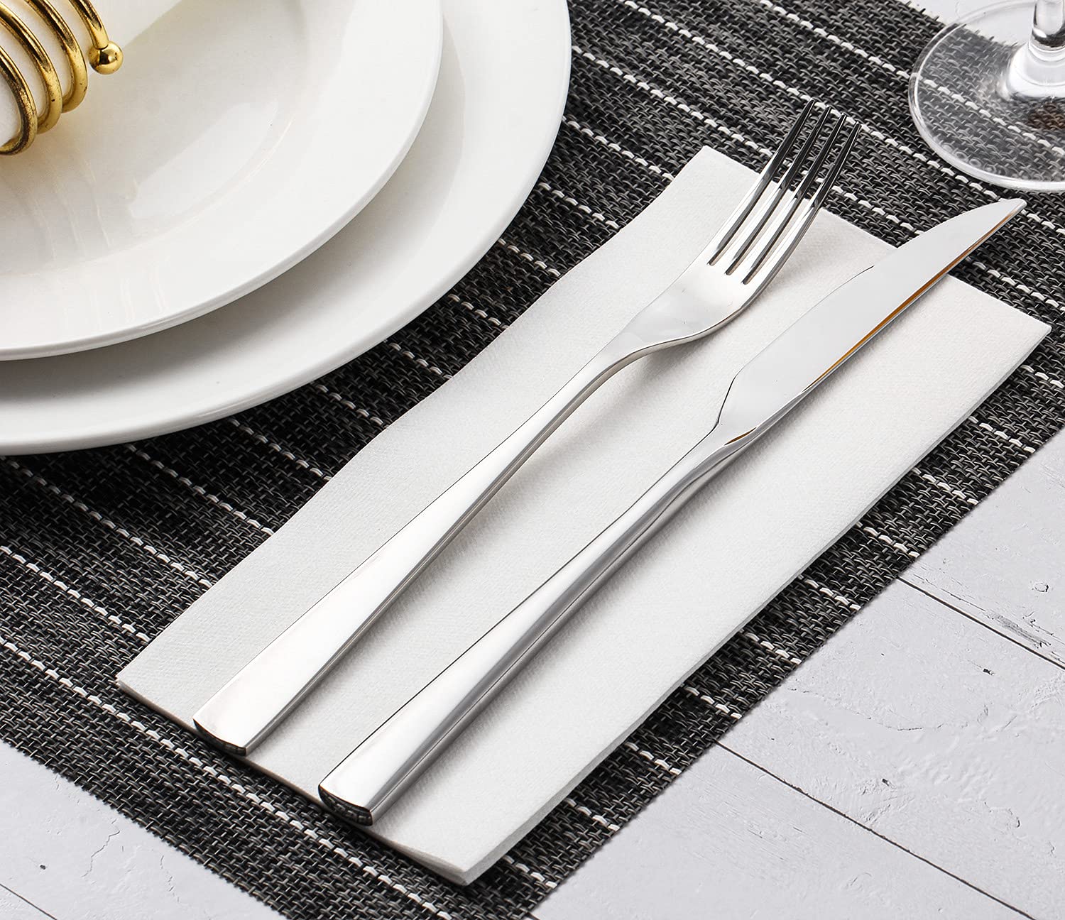 50 Pack Disposable Guest Towels - Premium White Linen Feel Napkins | Eco-Friendly Bathroom Paper Hand Towels for Parties, Christmas, Halloween, Thanksgiving | Perfect for Home, Restaurants & Events