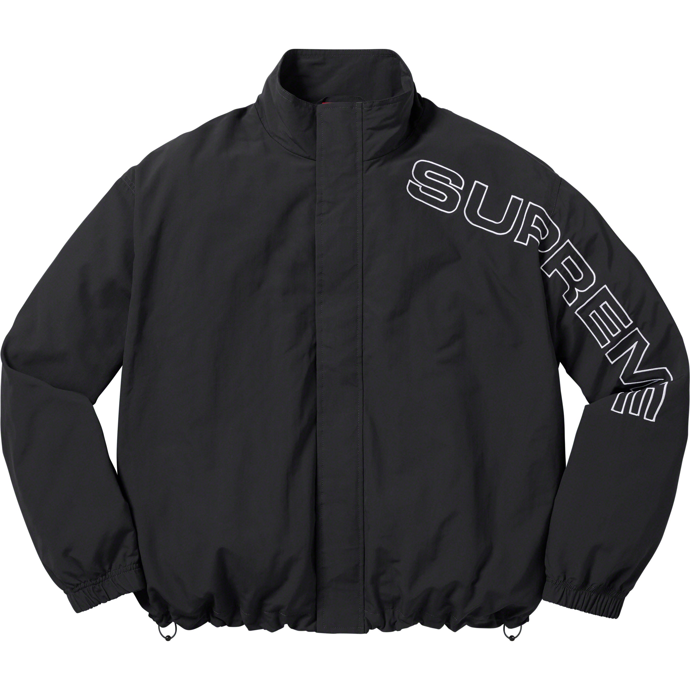 Spellout Embroidered Track Jacket for Women - Black Athletic Zip Up Hoodie for Running, Gym & Casual Wear