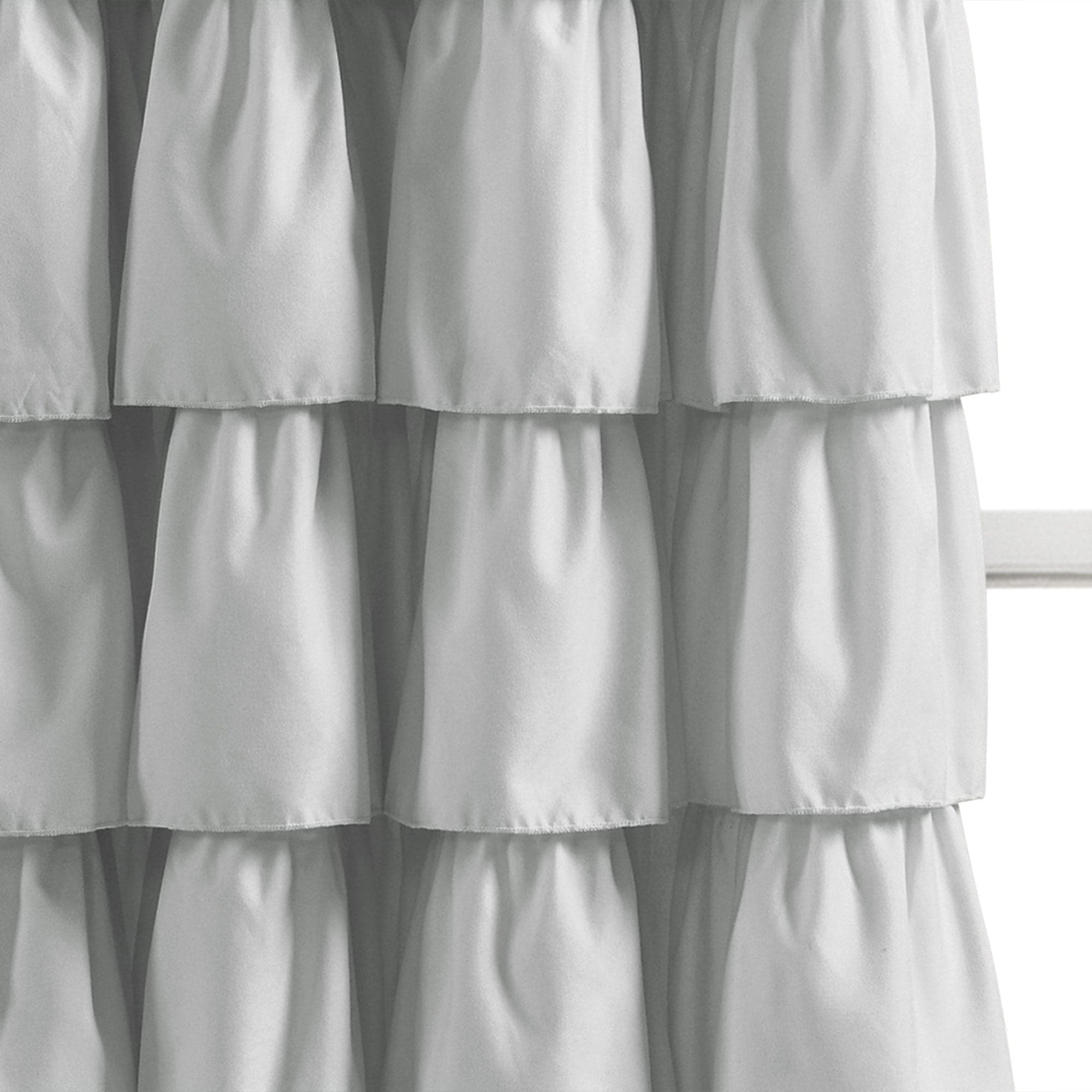 Elegant Ruffle Window Curtain Panel - Blackout Sheer Drapes for Bedroom & Living Room - Soft Textured Home Decor with Ruffled Trim (Set of 2 Panels) - Perfect for Nursery, French Country or Boho Style Windows