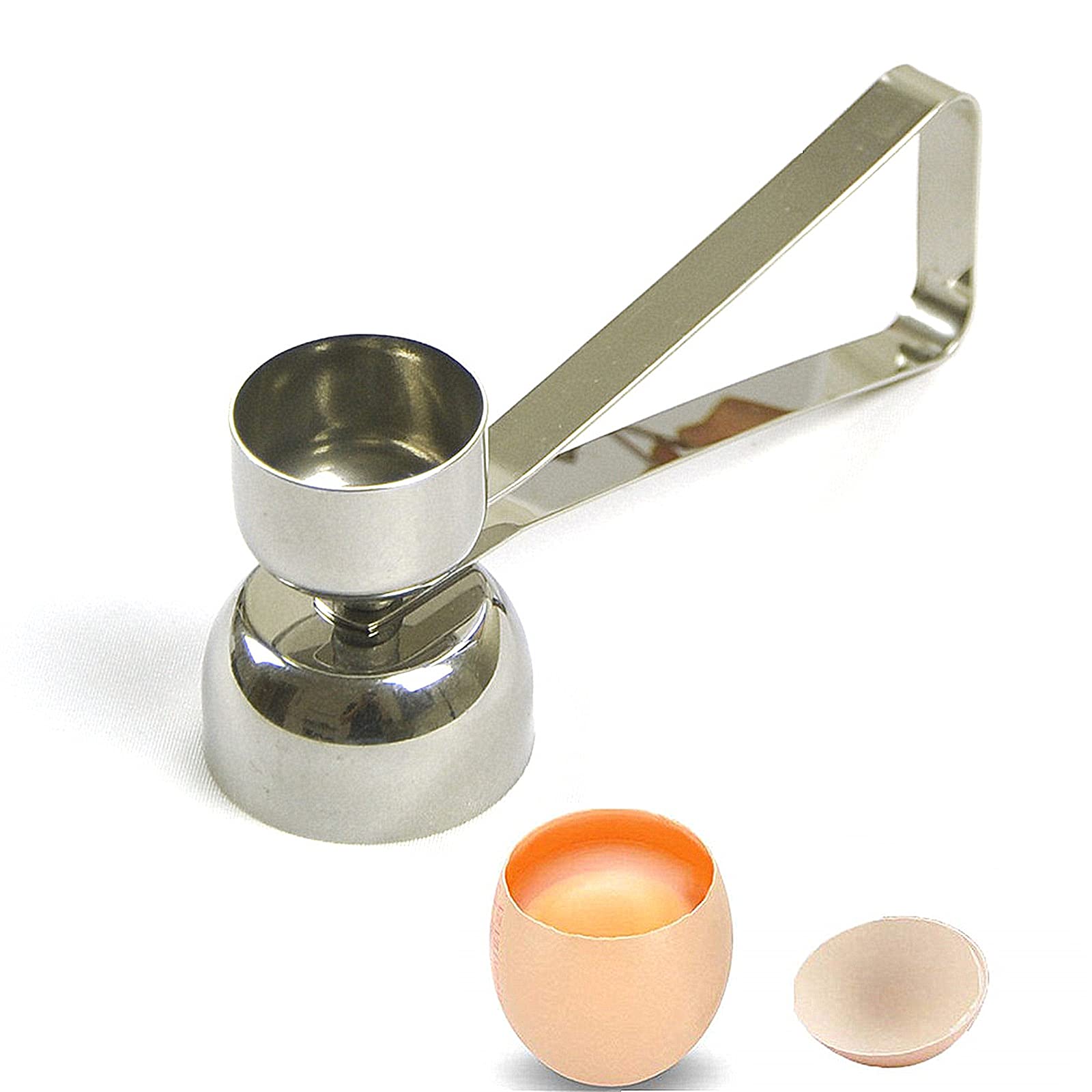 Premium Stainless Steel Egg Cracker Topper & Shell Opener - Dual Size Egg Cutter (1.38