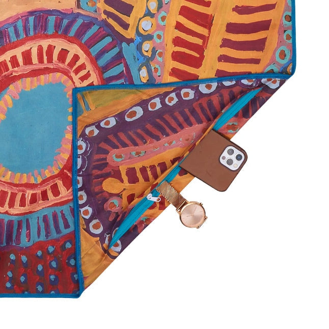 XL Sand Free Beach Towel - Quick Dry, Super Absorbent, Lightweight for Pool, Beach, Picnic & Travel - Two Dogs Dreaming Design