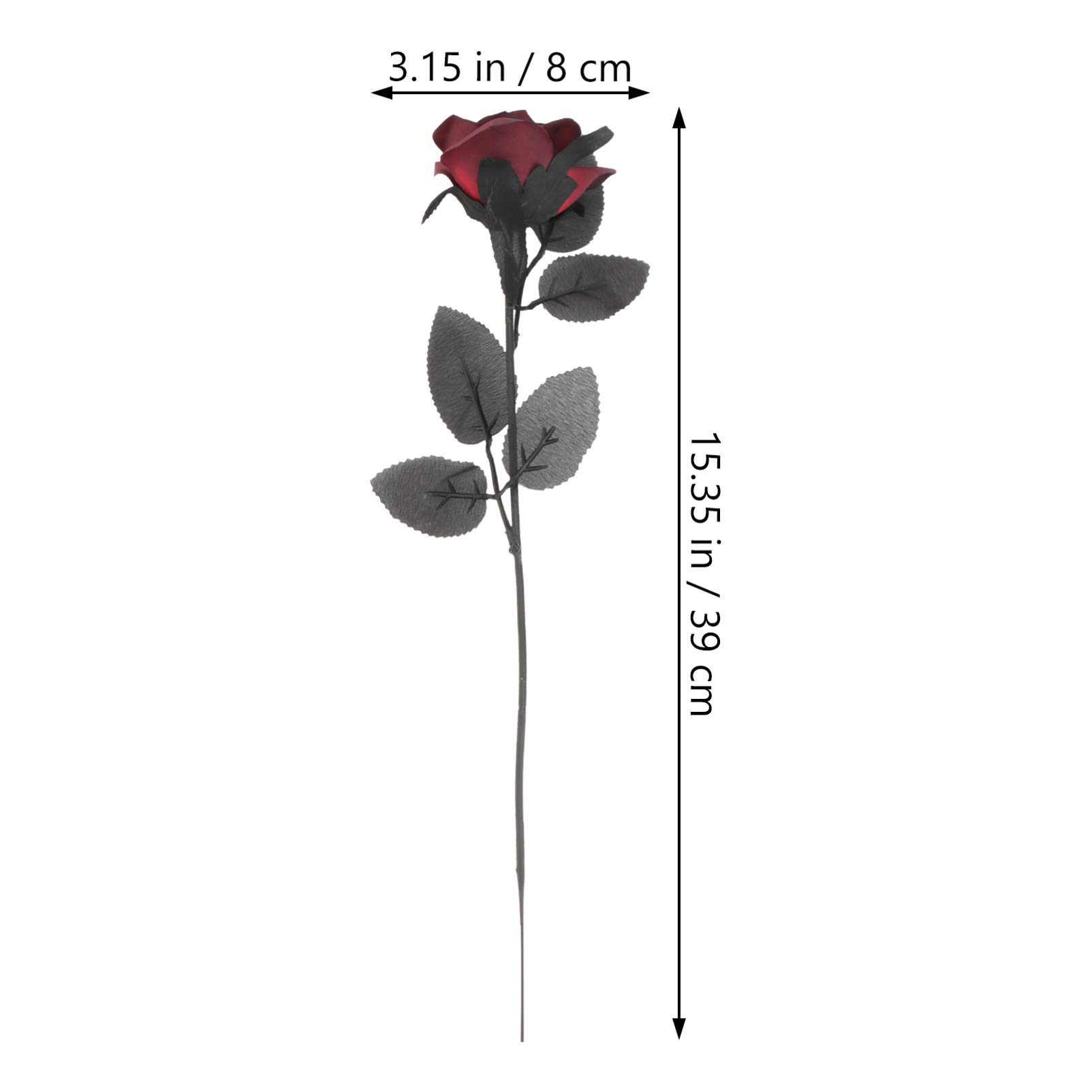 15 Pcs Artificial Black Rose Garland - Faux Gothic Wedding Decor, Silk Flower Bouquet for Home, Party & Halloween Accent | Perfect for Wedding Centerpieces, Gothic Home Decor, Halloween Party Decorations