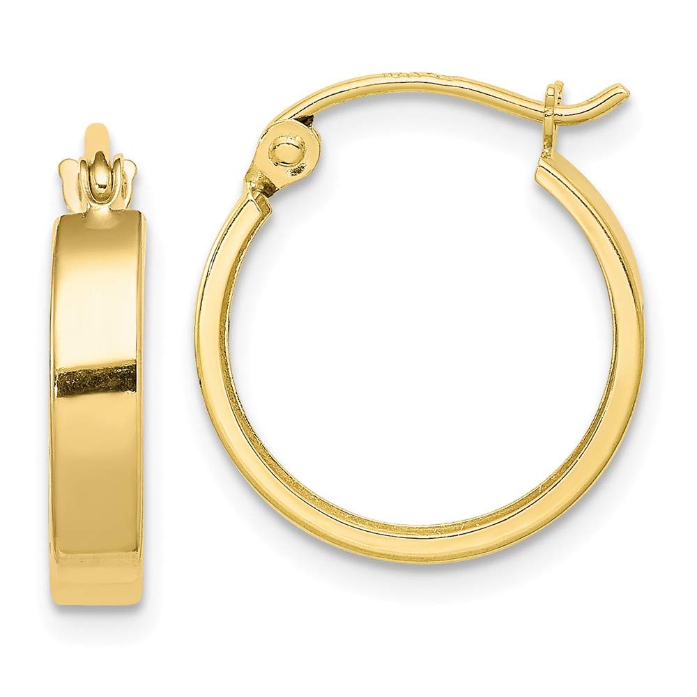 10K Yellow Gold Square Tube Hoop Earrings for Women - Classic Minimalist Dangle Earrings - Perfect for Everyday Wear, Office, Parties & Special Occasions