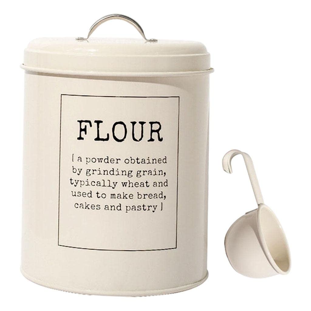 Vintage Rustic Metal Flour Storage Container for Kitchen - 5 Litre Capacity | Perfect for Pantry Organization & Baking Essentials