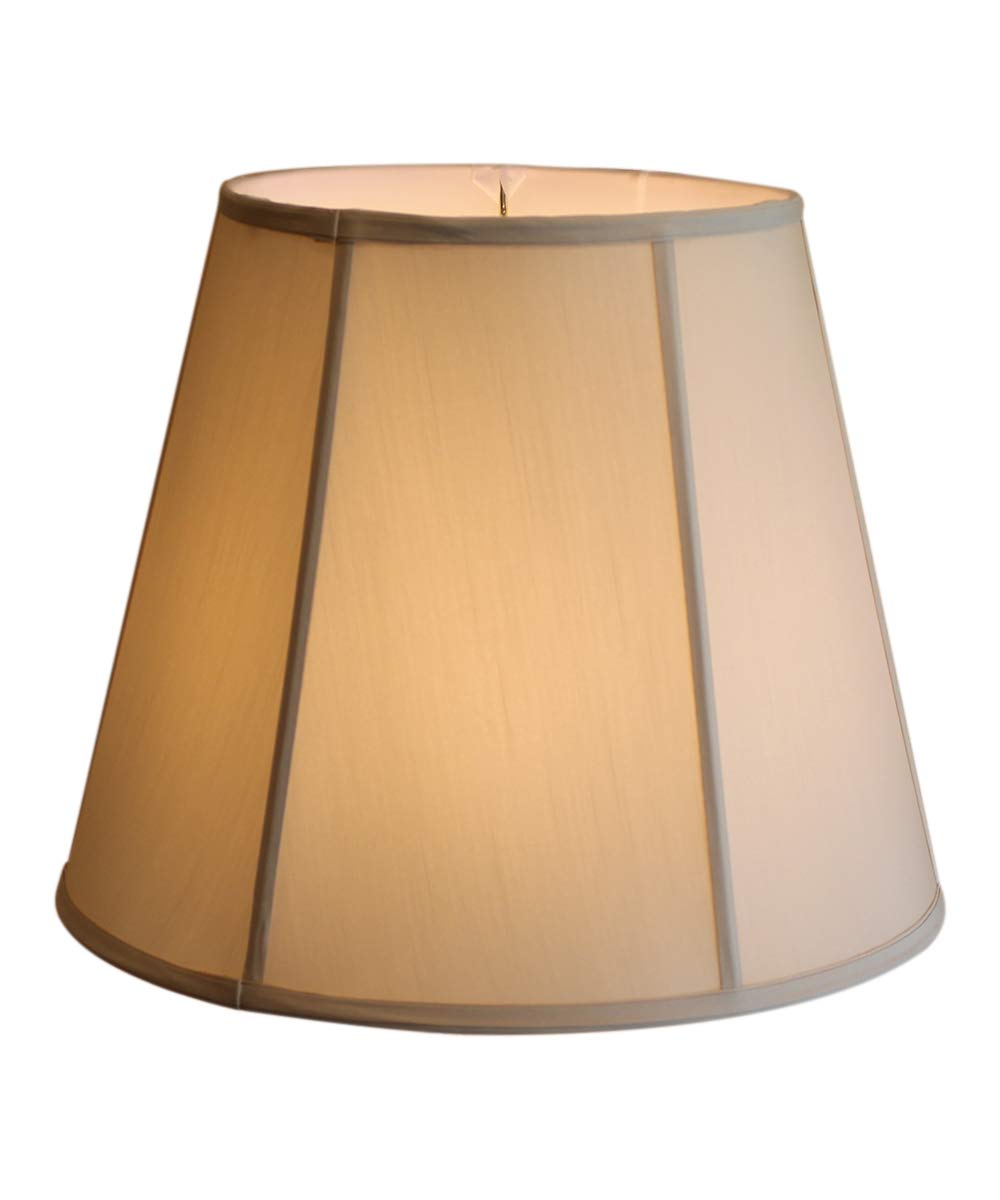 10.75x17x14 Eggshell Empire Shantung Lampshade with Brass Spider Fitter - Classic Table & Floor Lamp Shade - Large Eggshell White Home Decor for Living Room, Bedroom, Office Lighting