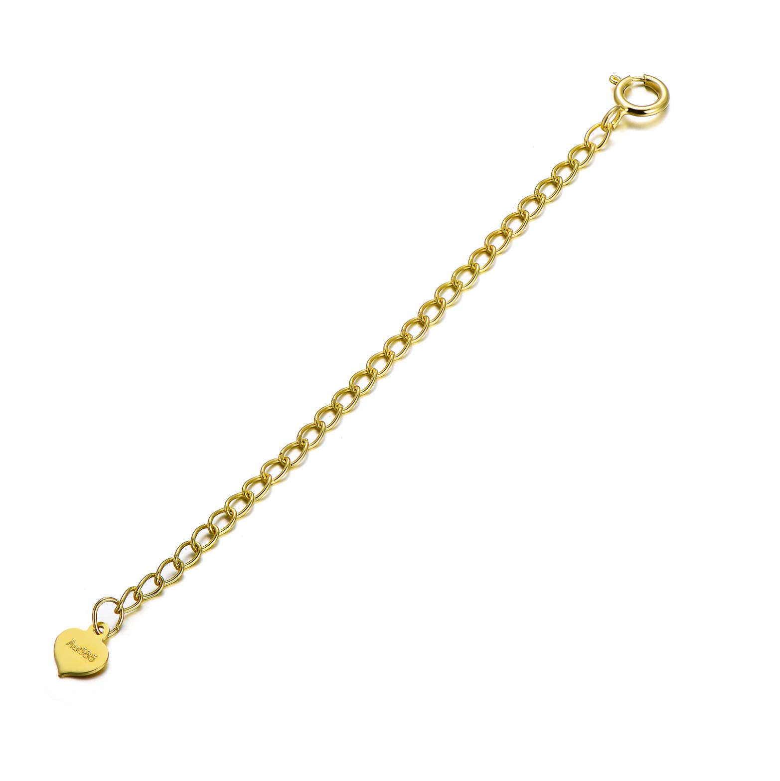 14K Solid Gold Chain Necklace Extender 3 Inch - Durable Adjustable Gold Chain Extender for Necklaces & Bracelets | Perfect for Layering, Sizing & Customizing Jewelry (Gold Plated)