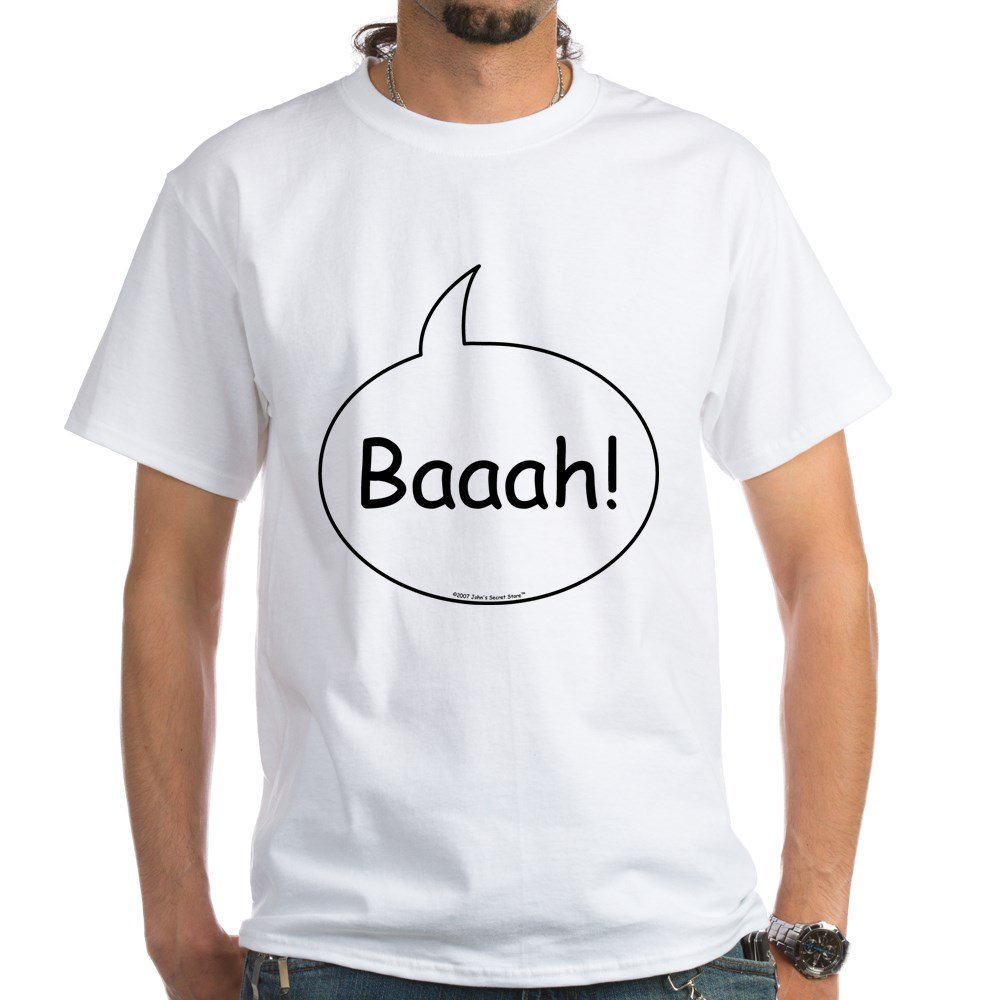 Funny Sheep Costume White Cotton T-Shirt for Adults - Perfect for Halloween, Cosplay, and Farm Animal Themed Parties