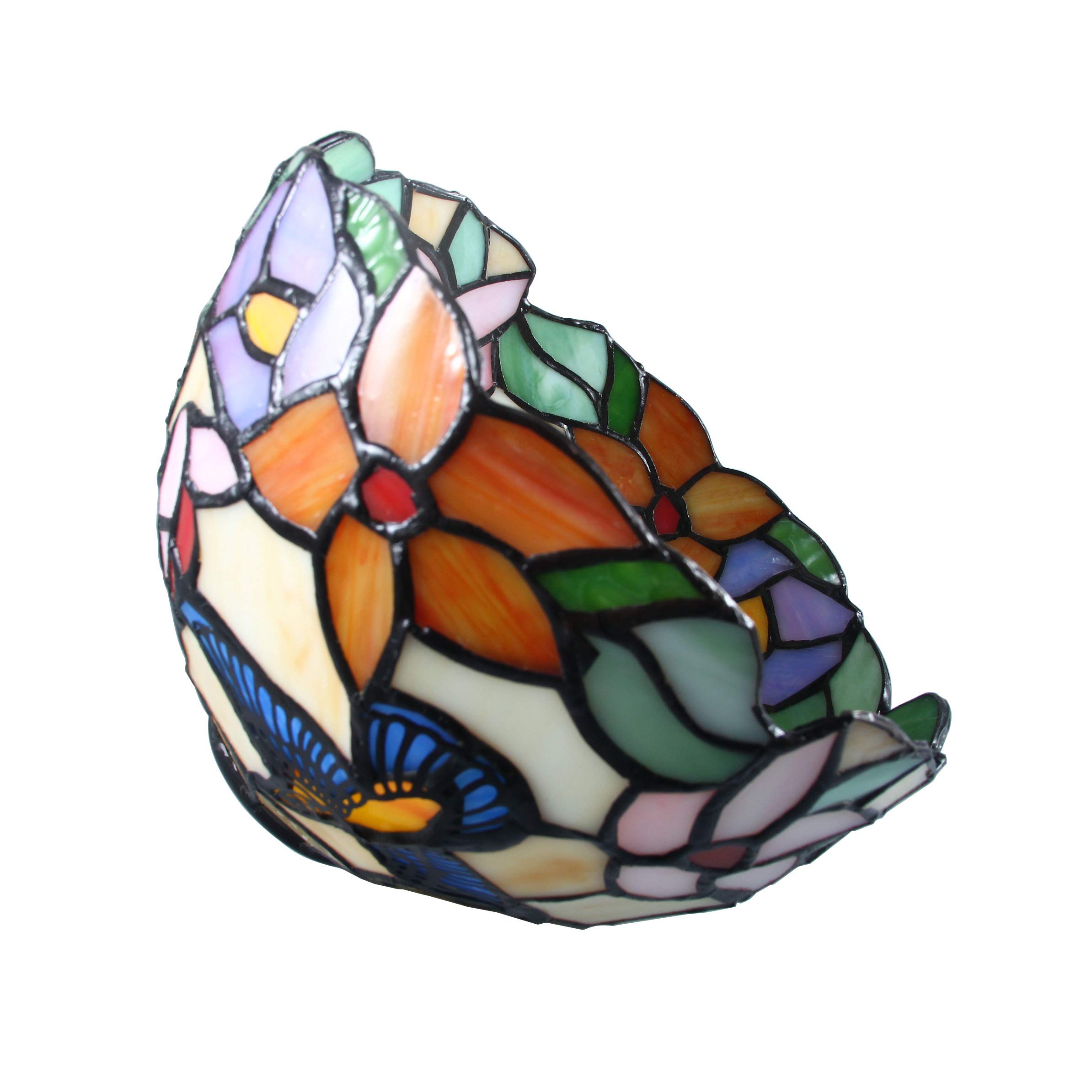 Tiffany Style Table Lamp Shade - Handcrafted Stained Glass Mediterranean Design for Bedroom, Dining Room & Living Room Decor - Perfect for Home, Office & Gift Giving