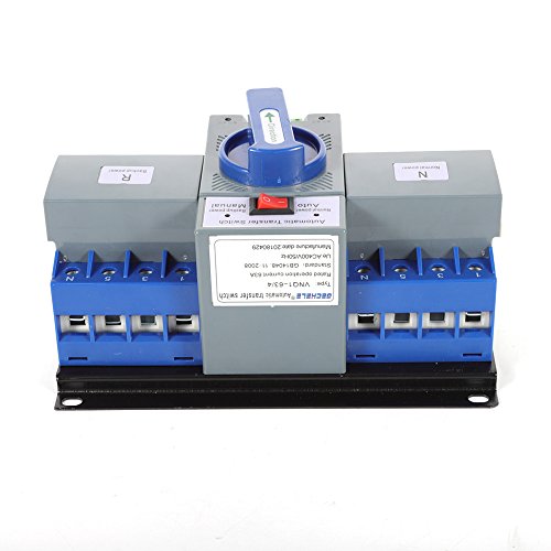 4P Mini Dual Power Automatic Transfer Switch - Safe & Durable Generator Changeover Switch for Home Backup Power & Emergency Use