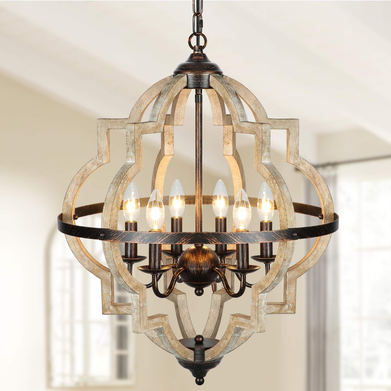 Orb 6-Light Farmhouse Chandelier - 21.3