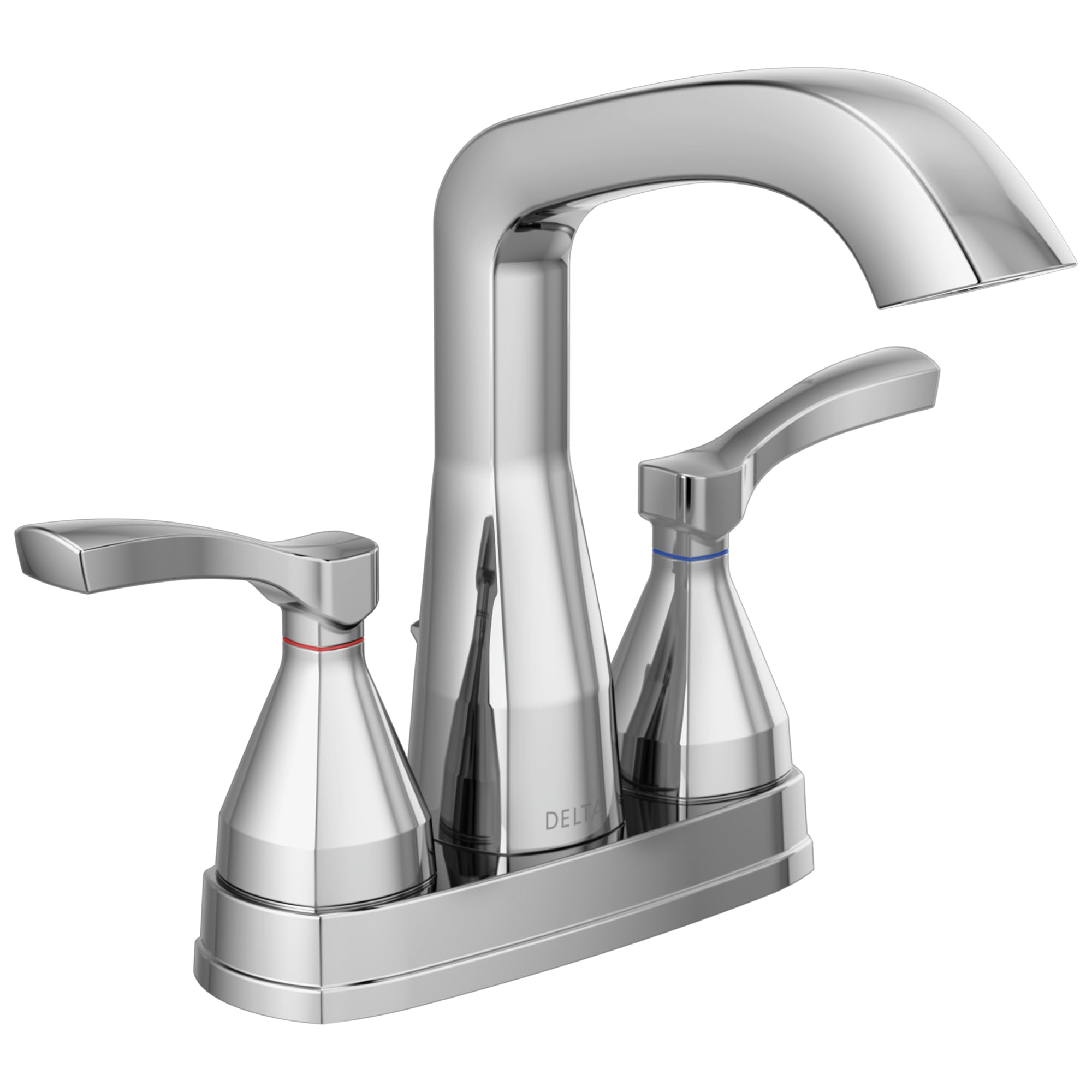 Delta Stryke Centerset Bathroom Faucet in Chrome - Diamond Seal Technology, Metal Drain Assembly - Perfect for Modern Bathroom Sinks & Vanities (Model 25776-MPU-DST)