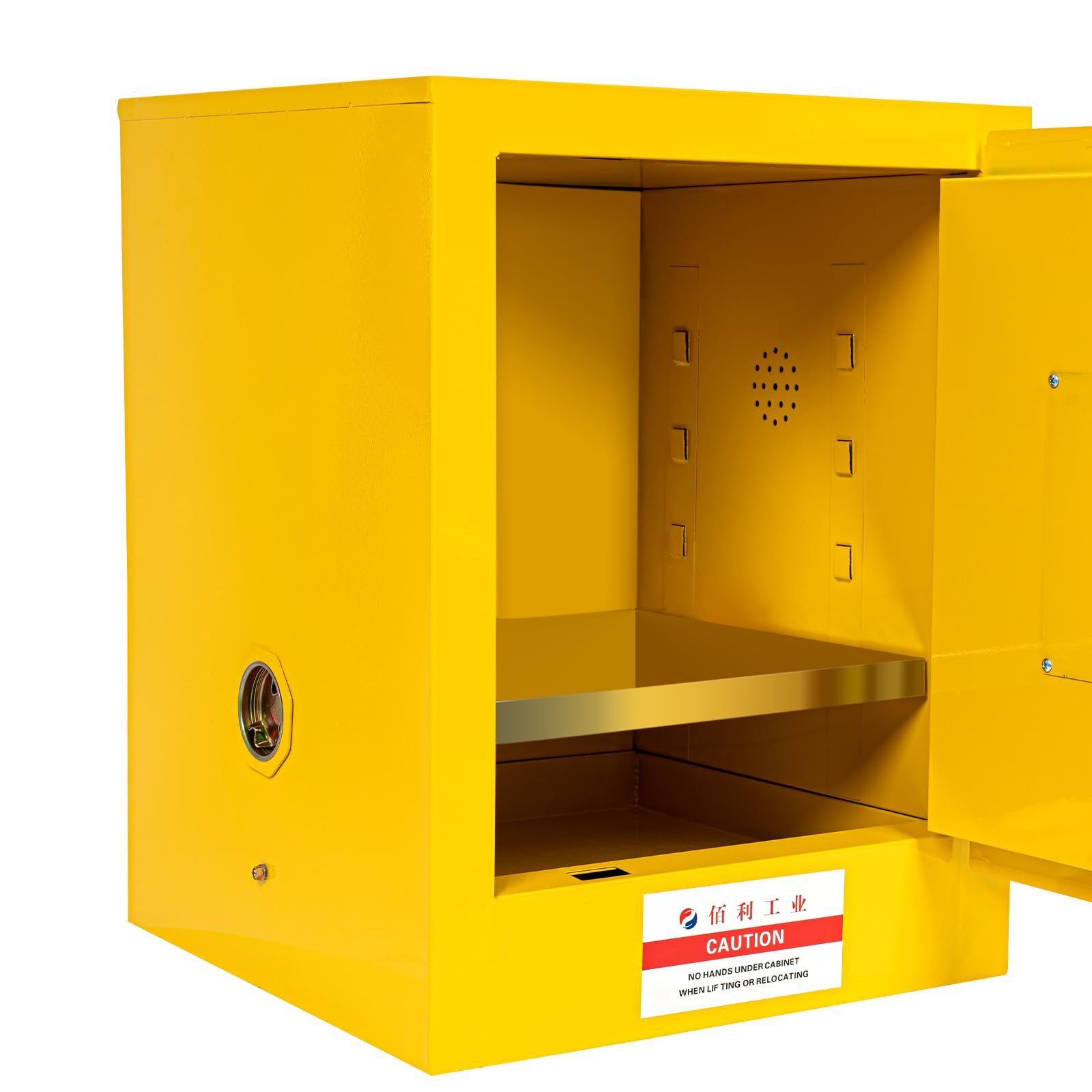 12 Gallon Flammable Liquids Safety Storage Cabinet - OSHA Compliant Hazardous Chemical Cabinet with Adjustable Shelves, 17