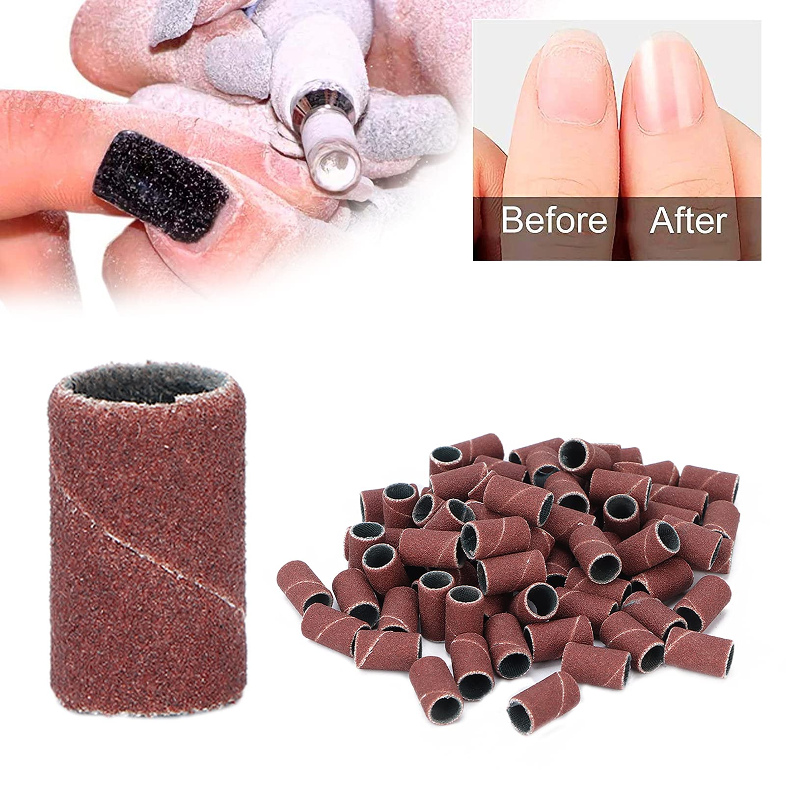 LANTRO JS Nail Sanding Bands for Smoothing, Shaping & Polishing - Professional Manicure & Pedicure Sandpaper Files - Perfect for Home Nail Care & Salon Use