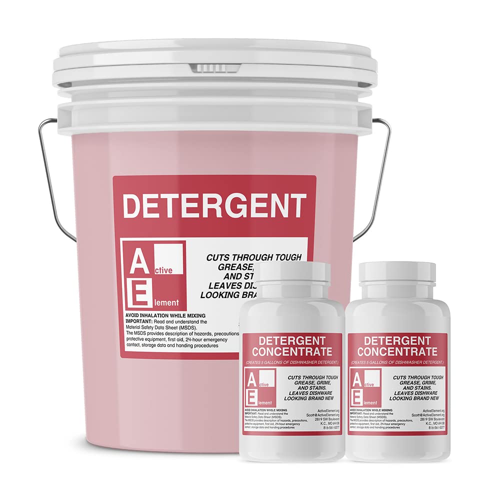 Commercial Dishwasher Detergent - 12 Pack 5-Gallon Pails - Heavy-Duty Dish Soap for High & Low Temp Machines - Restaurant, Hotel & Catering Use