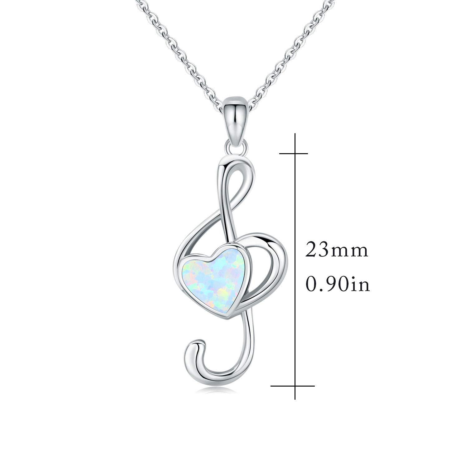 925 Sterling Silver Opal Treble Clef Piano Necklace - Elegant Musical Note Jewelry Gift for Women & Music Lovers | Perfect for Birthdays, Anniversaries & Mother's Day