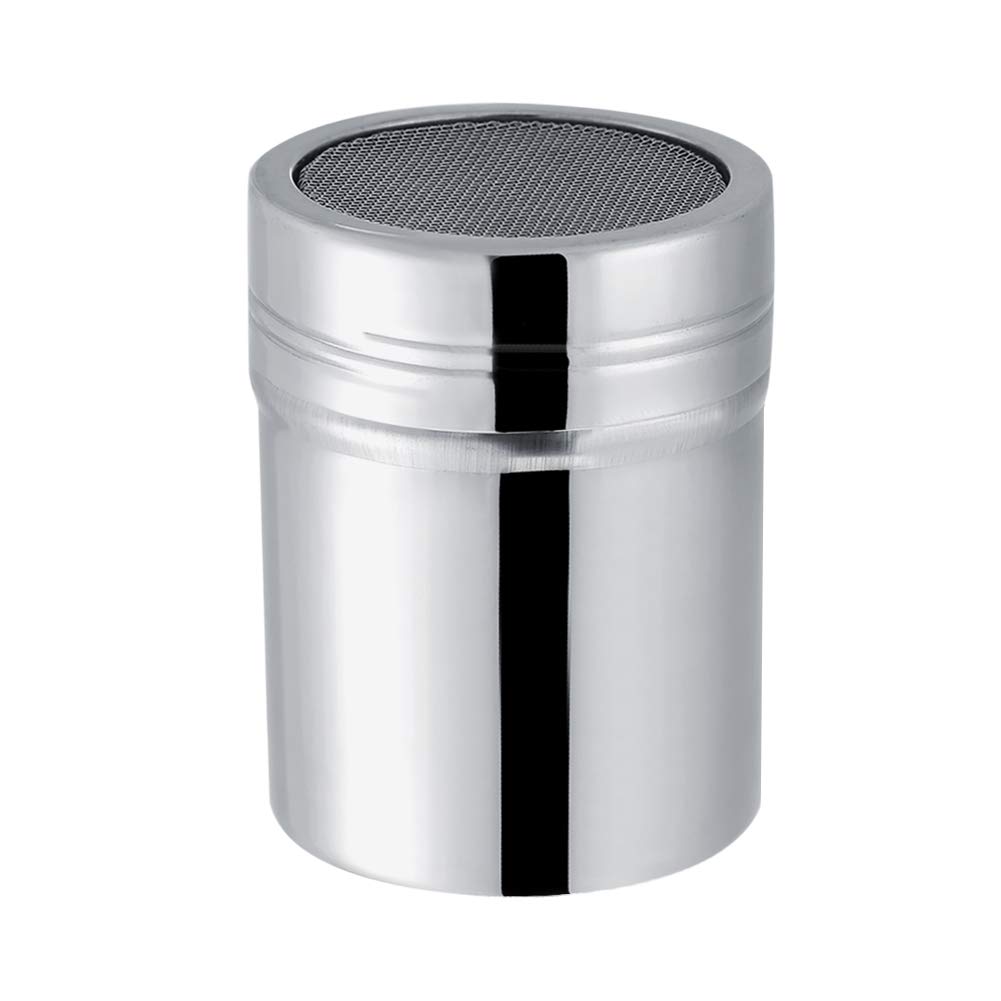 Stainless Steel Sugar Shaker & Seasoning Jar - Reusable Baking Accessory for Cake Decorating, BBQ Grilling, Coffee & Dessert Making (Small Size) - Perfect for Kitchen, Bakery & Outdoor Cooking