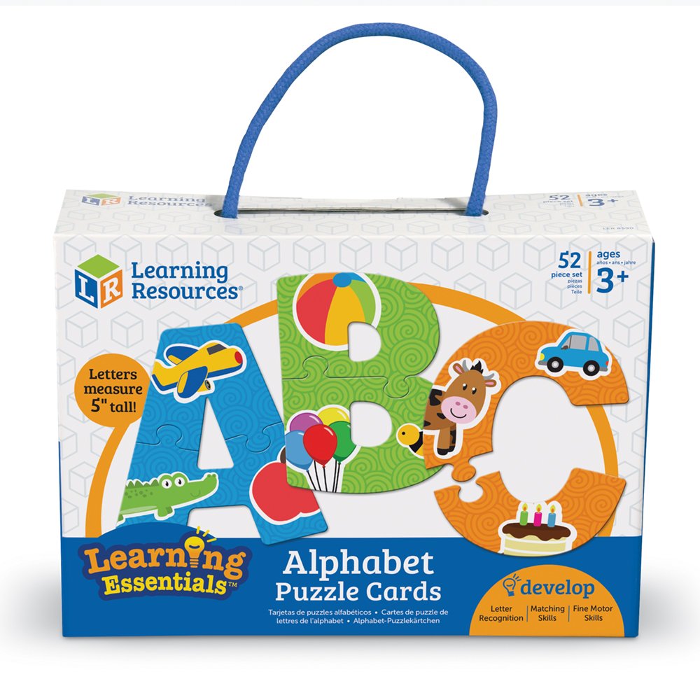 Learning Resources Alphabet Puzzle Cards - ABC Learning Toys for Toddlers Ages 3+, 26 Self-Correcting Puzzles with 52 Pieces, Preschool Educational Games for Letter Recognition & Early Reading Skills - Perfect for Homeschool, Classroom & Montessori Learning Activities