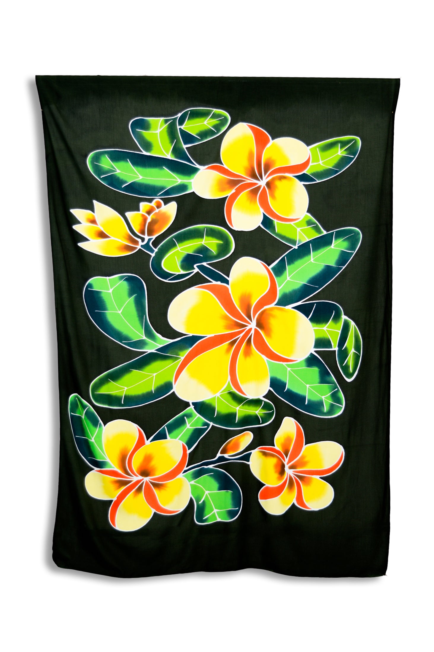 Hand Painted Green Fiko Sarong - Bohemian Beach Wrap, Summer Cover Up, Tropical Vacation Accessory for Women - Perfect for Beach, Pool, and Resort Wear
