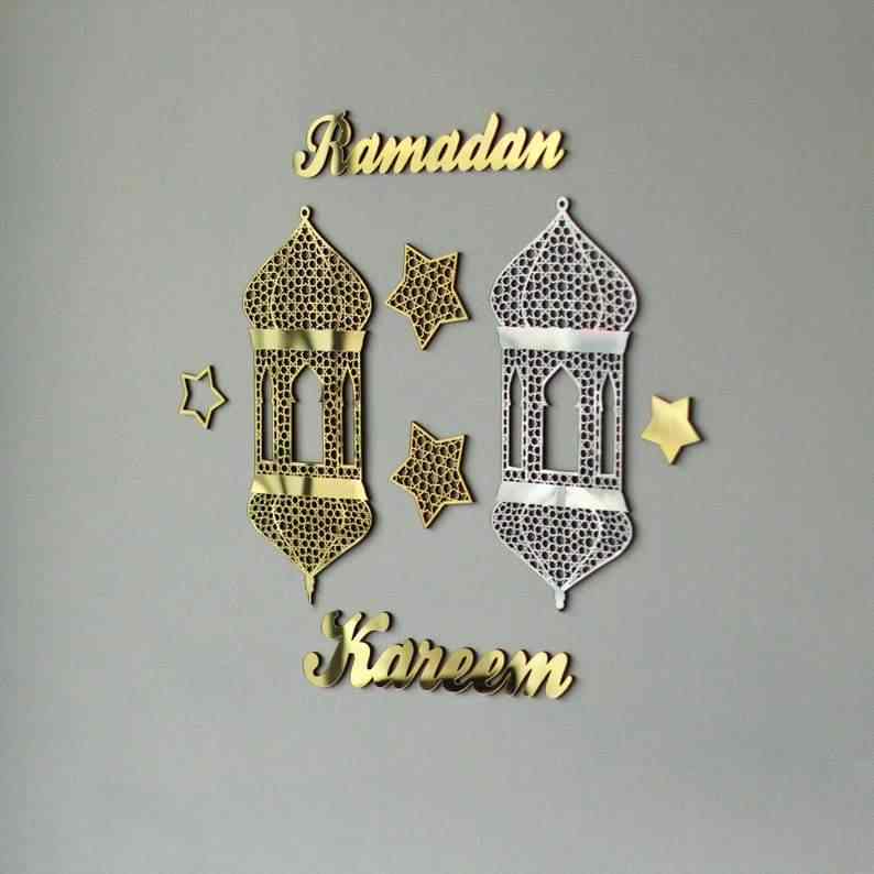 Ramadan Kareem Islamic Gift - Handcrafted Wooden Wall Art Decor for Muslim Home, Mosque & Office - Perfect for Eid Celebration & Islamic Home Decoration