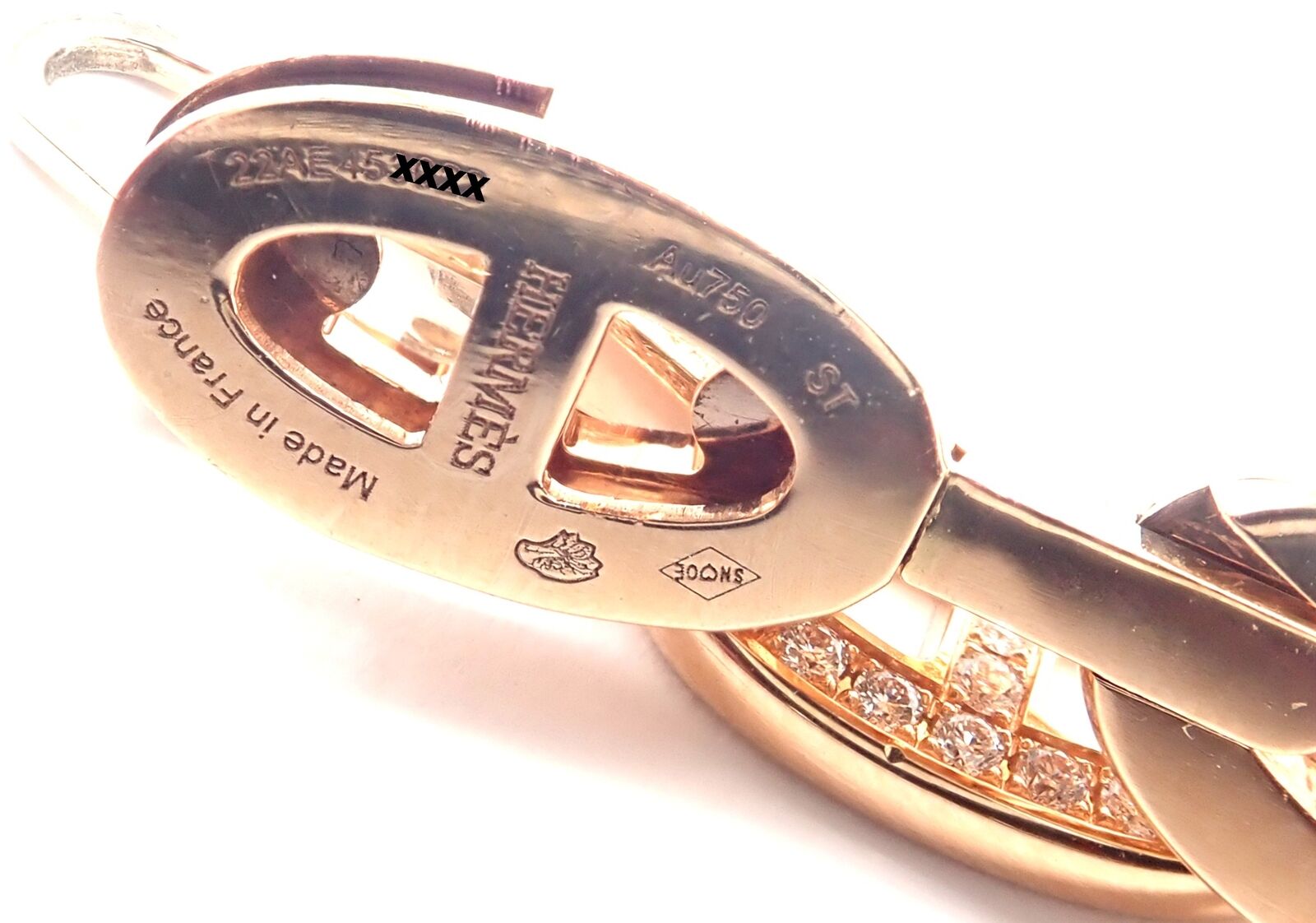 Authentic Hermes Chaine d'Ancre Enchaine 18K Rose Gold Diamond Link Necklace - Luxury Jewelry for Women, Perfect Gift for Anniversary & Special Occasions