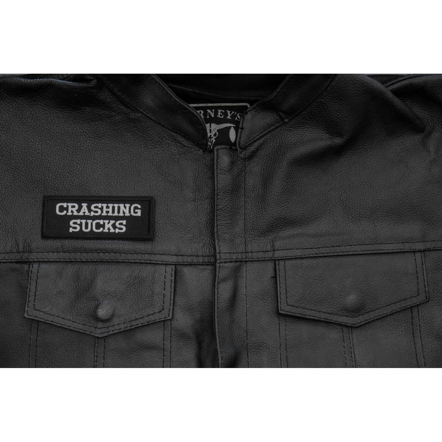Crashing Sucks Iron-on Patch for Bikers - Motorcycle Vest & Jacket Embroidered Badge (P1205) - Perfect for Biker Gangs, Motorcycle Clubs & Riding Gear Customization