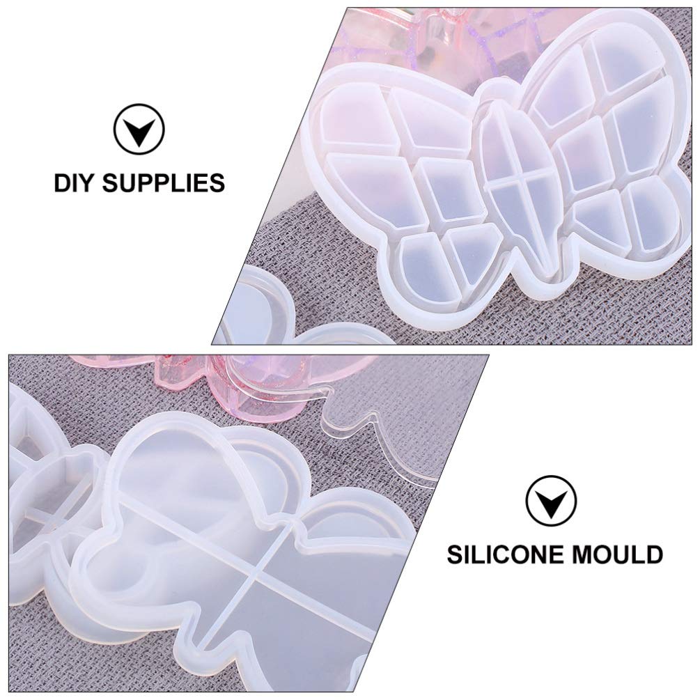 EXCEART Clear Silicone Butterflies Storage Box Mold for Epoxy Resin Casting - Jewelry Box Making Mould Set with Lid - DIY Craft Supplies for Home Decor & Gift Making