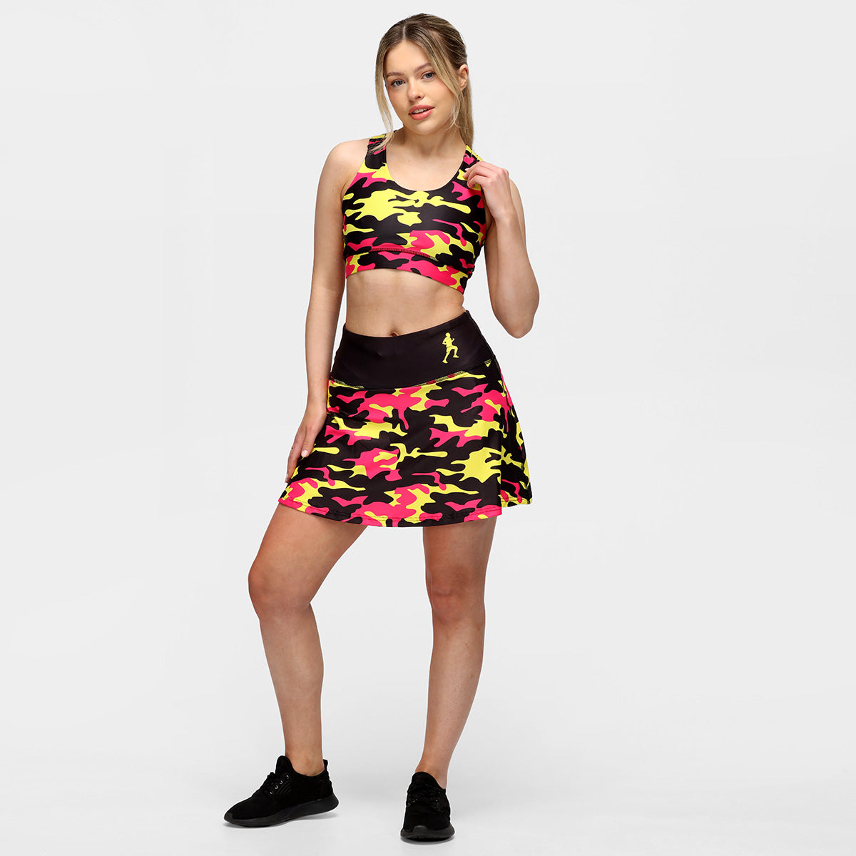 LLHM Women's Camo Print Skort - Stylish Athletic Skirt with Shorts for Running, Tennis & Outdoor Activities