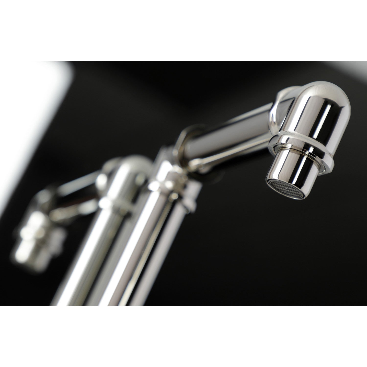 Belknap KSD144RXPN Single Handle Bathroom Sink Faucet with Deck Plate & Push Pop-Up Drain - Polished Nickel Finish for Modern Vanities & Powder Rooms