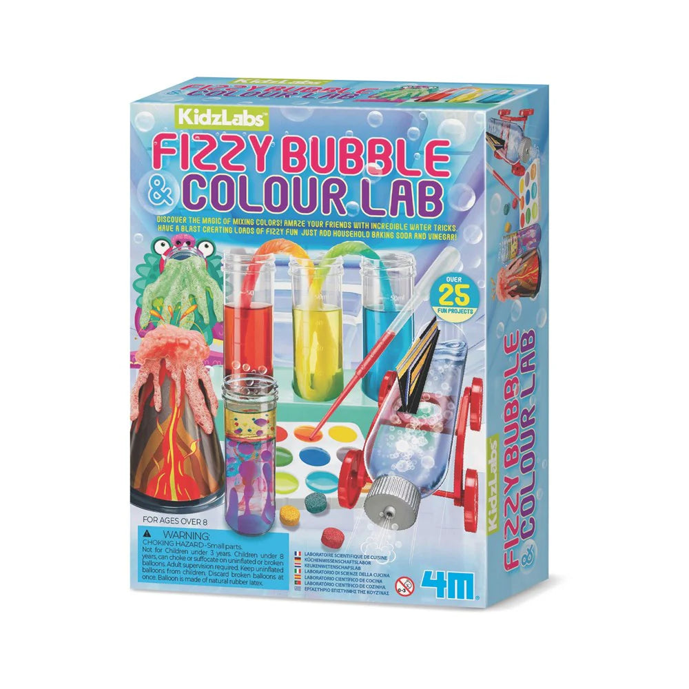 4M KidzLabs Fizzy Bubble and Color Lab Science Kit for Kids - Fun STEM Learning Experiments with Bubbles & Color Reactions for Home & Classroom Science Projects