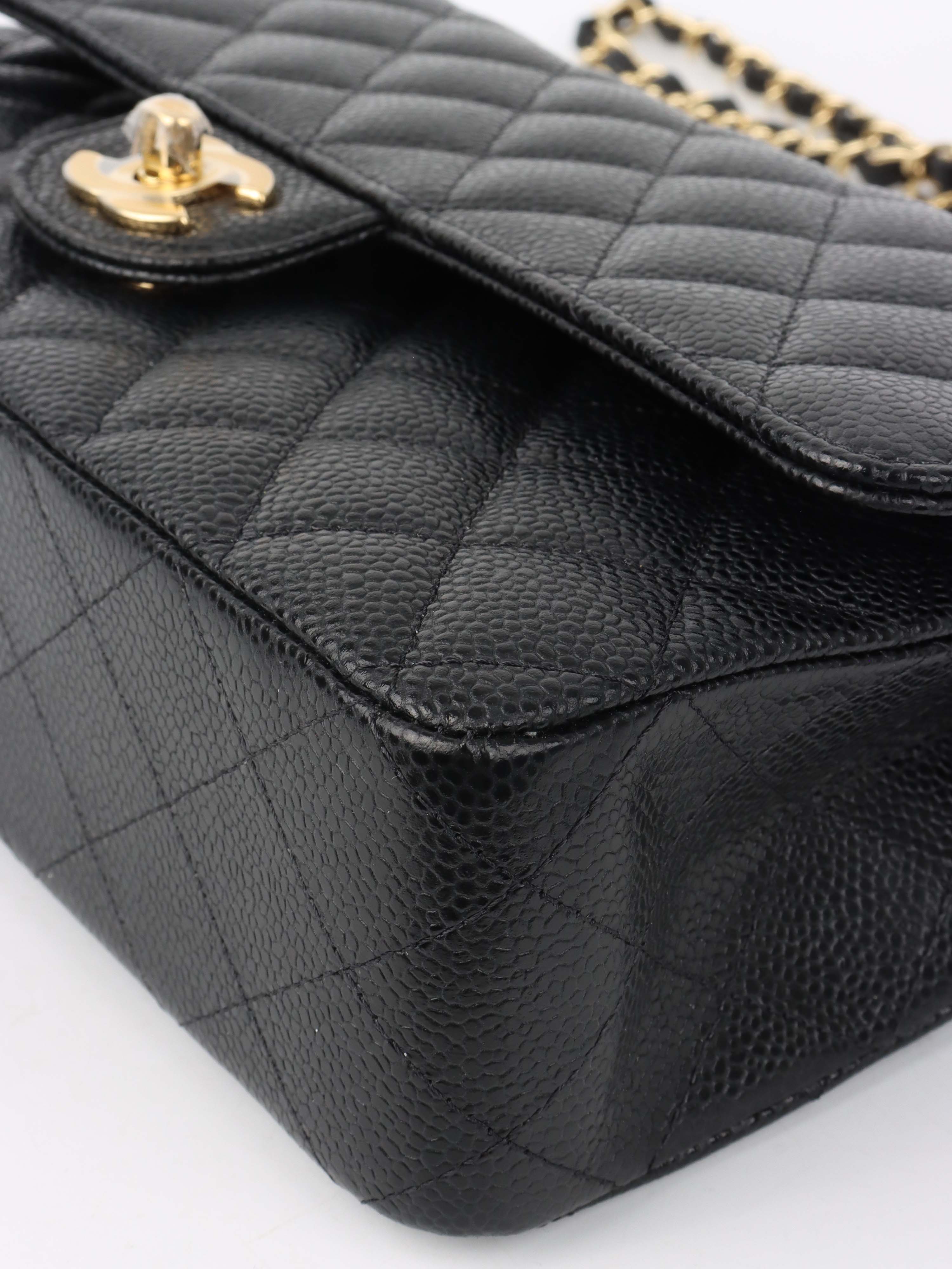 Chanel Black Medium Caviar Classic Flap Bag with Gold Hardware - Timeless Luxury Handbag for Women, Perfect for Evening Events & Special Occasions