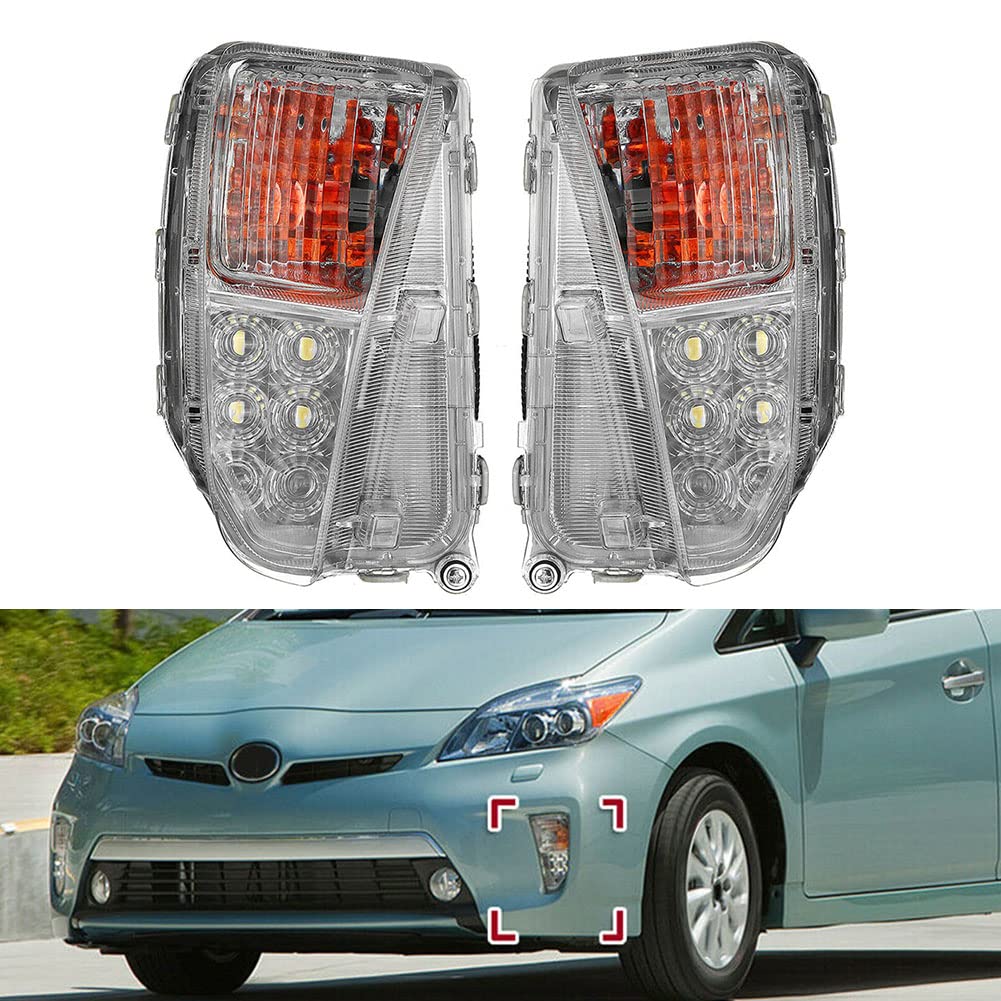 Toyota Prius 2012-2015 Front Bumper Fog Lights Replacement Kit - Durable LED Fog Lamp Assembly for Improved Night Visibility | Perfect for Off-Road Driving, Foggy Conditions & Enhanced Vehicle Safety