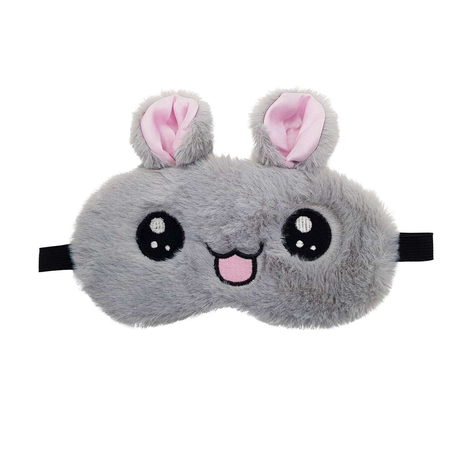 Jenna™ Soft Plush Sleeping Eye Mask for Insomnia Relief, Meditation, Puffy Eyes & Dark Circles - Kitty Grey | Comfortable Eye Cover for Travel, Nap & Relaxation