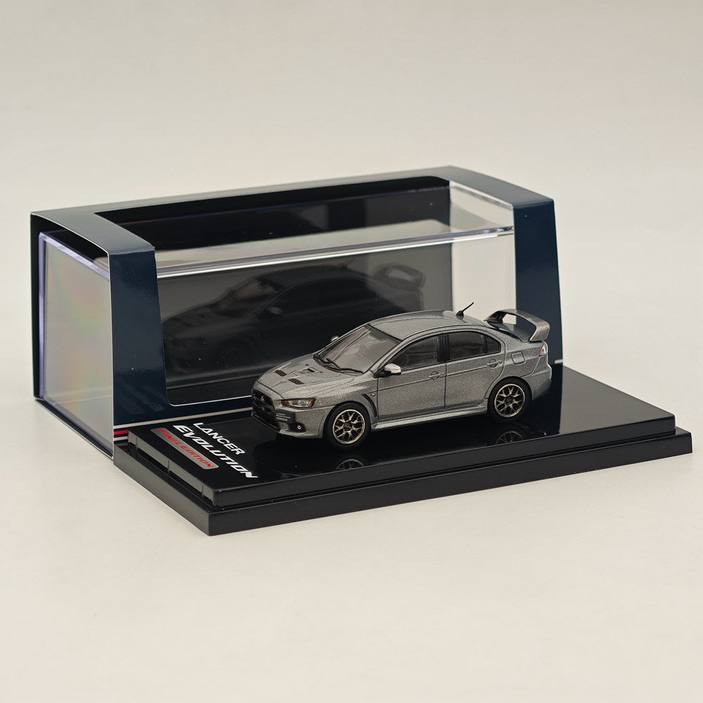 1/64 Scale Mitsubishi Lancer Evolution X Final Edition Diecast Model Car - Gray HJ642053AGM by Hobby Japan | Collectible Toy Car for Display, Racing Enthusiasts & Diecast Collections