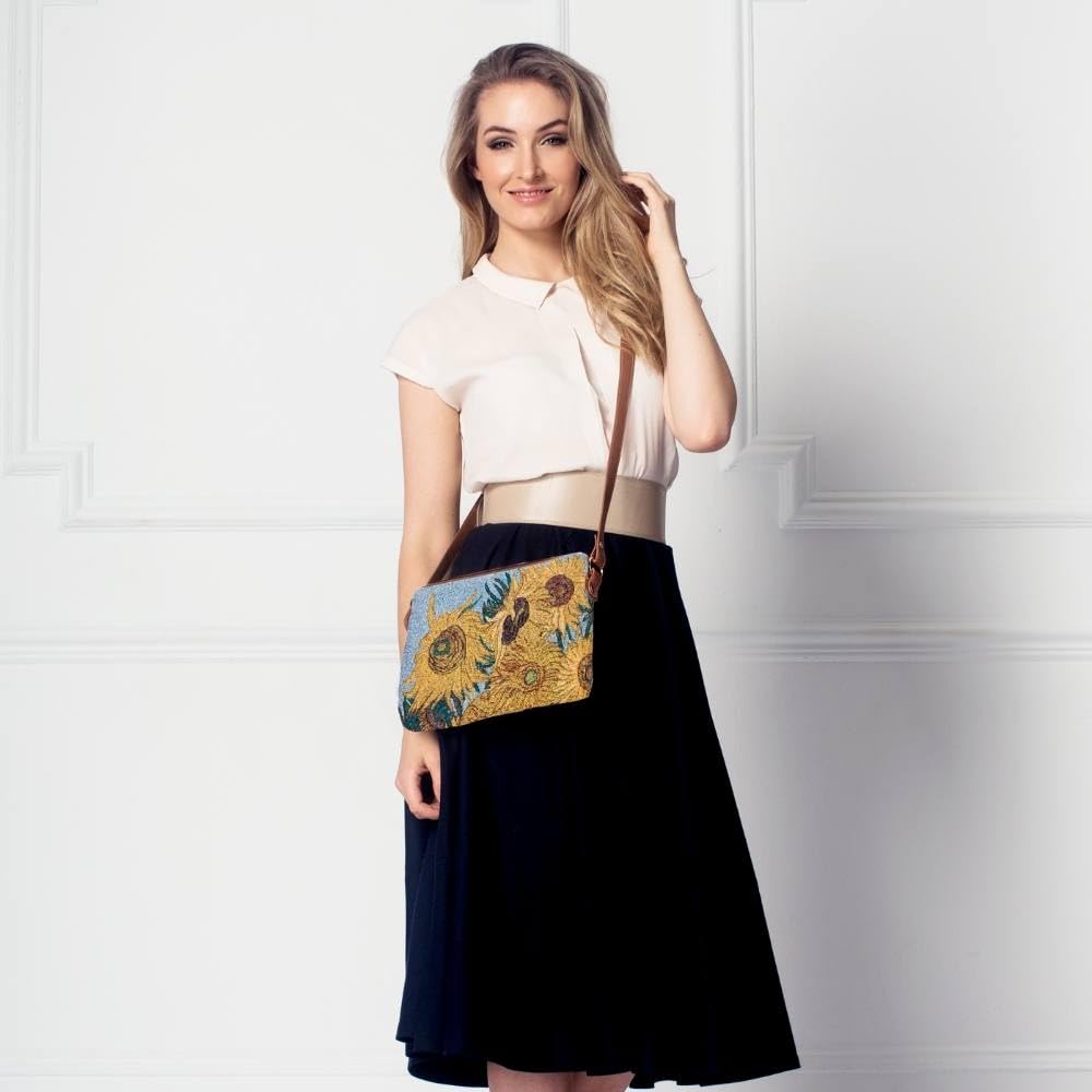 Signare Van Gogh Sunflower Inspired Women's Tote Bags - Artistic Crossbody & Shoulder Bags for Work, Travel & Everyday Use