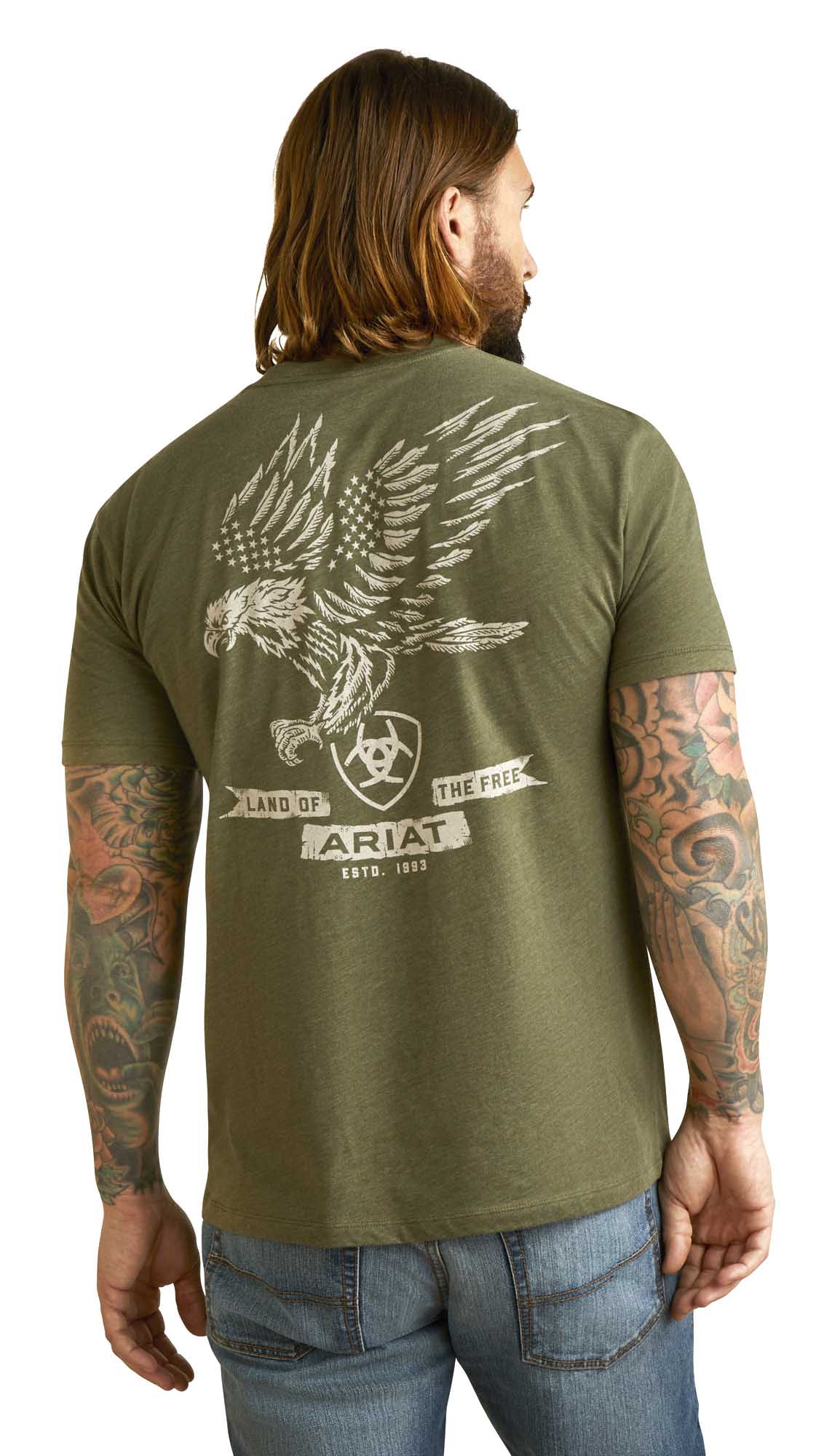 Ariat Men's Fighting Eagles Short Sleeve T-Shirt - Comfortable Cotton Tee for Casual Wear, Outdoor Activities & Western Style