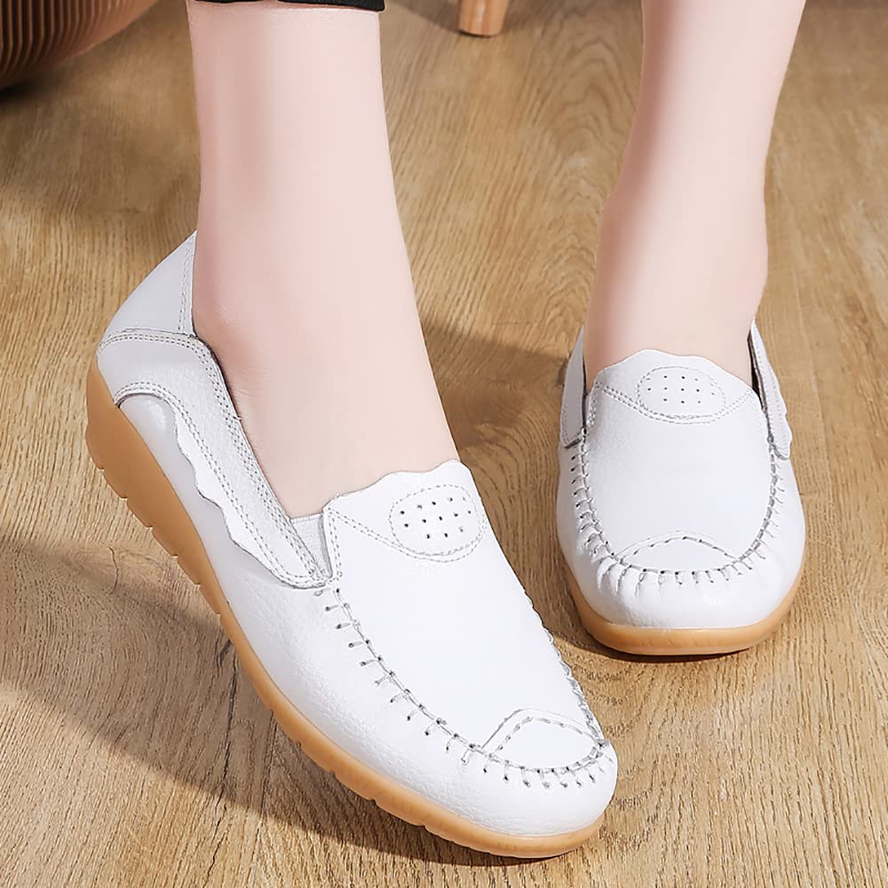 WERWAES Women's Casual Loafers - Classic Lightweight Slip-On Moccasins for Walking | Comfortable Round-Toe Flat Shoes with Non-Slip Sole | Perfect for Office, Travel & Everyday Wear