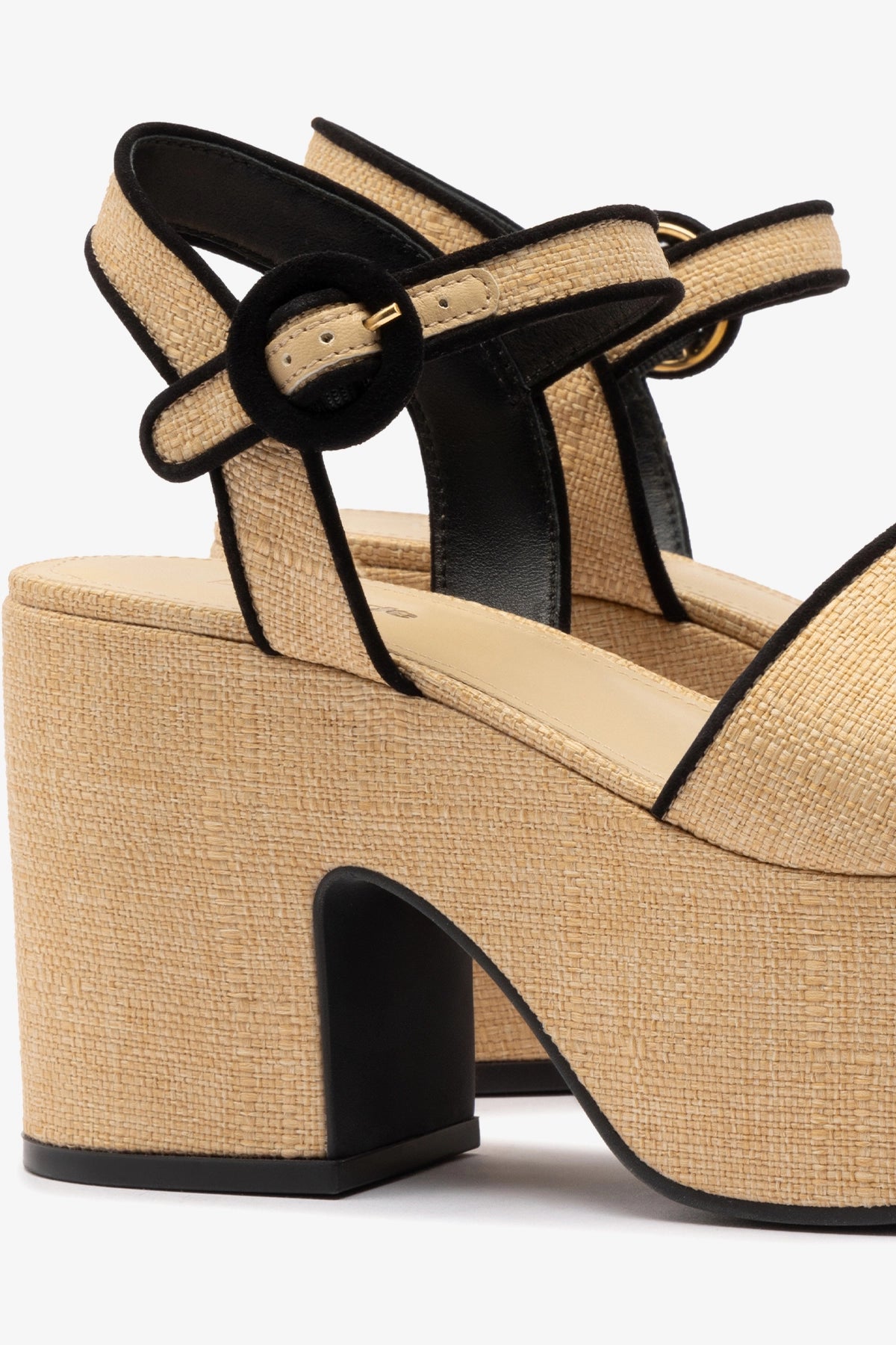 Beige Raffia Miso Sandal with Black Trimming - Comfortable Summer Beach Sandals for Women | Perfect for Vacation, Poolside & Casual Outings
