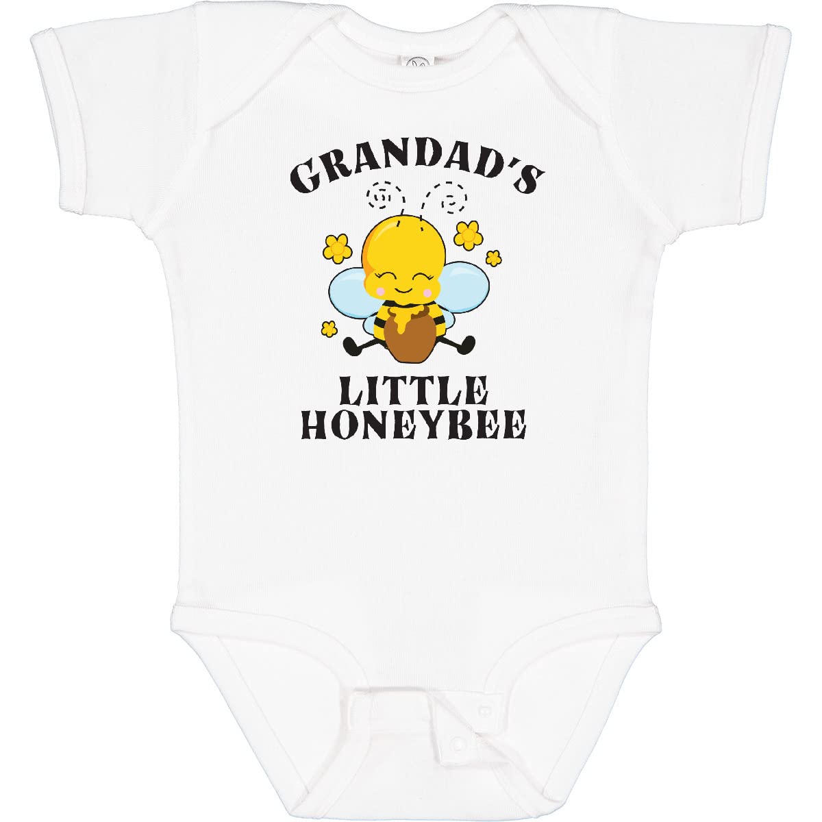 Inktastic Cute Bee Grandad's Little Honeybee with Stars Baby Bodysuit - Soft Cotton Onesie for Newborns & Infants - Perfect for Family Photos, Baby Showers & Everyday Playtime