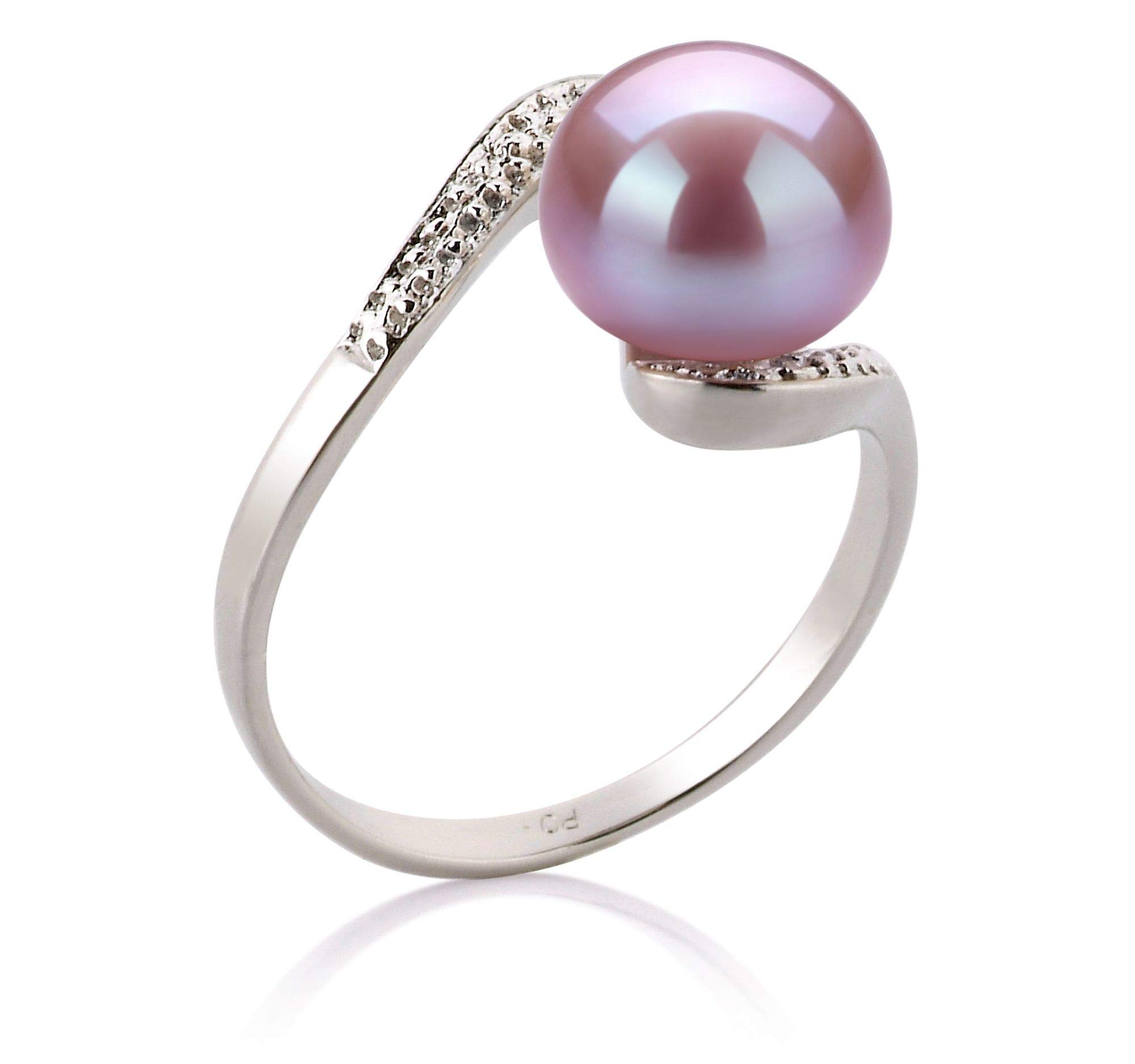 Chantel Lavender 9-10mm AA Quality Freshwater Pearl Ring in 925 Sterling Silver for Women - Elegant Jewelry for Weddings, Anniversaries & Special Occasions
