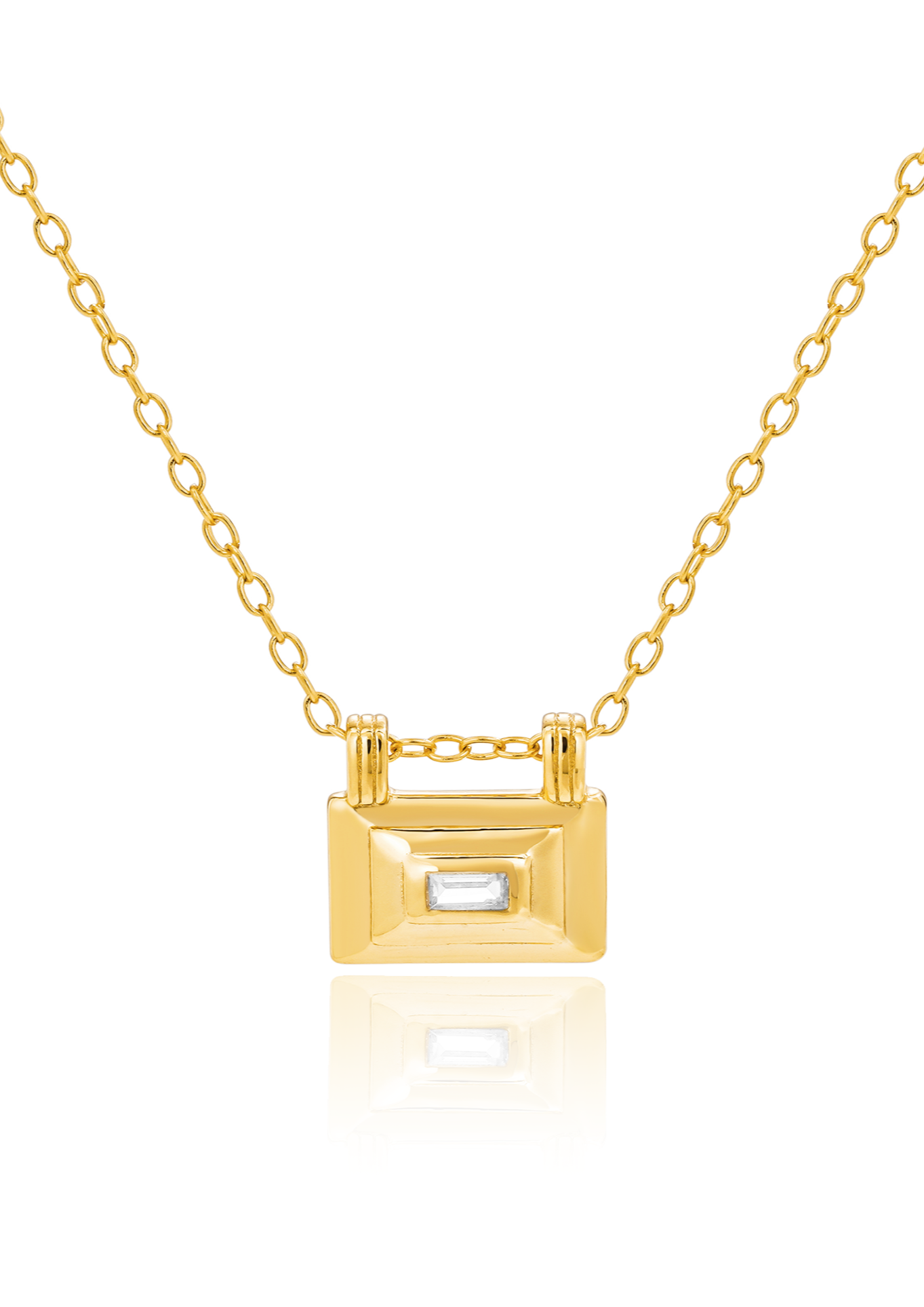 Elegant Poppy Baguette Pendant Necklace - Dainty Floral Jewelry for Women - Perfect for Date Night, Wedding & Everyday Wear