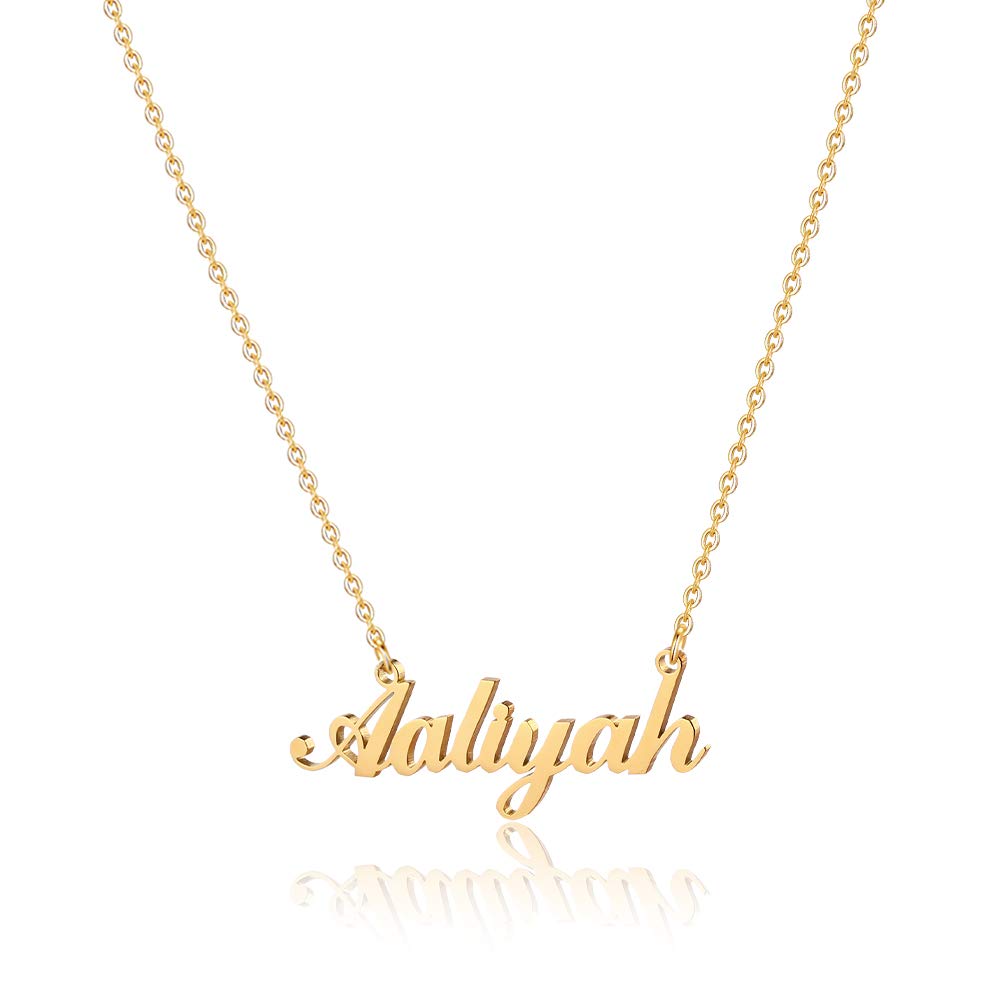Custom Name Necklace for Women & Girls - 18K Gold Plated Personalized Monogram Necklace | Perfect Gift for Birthday, Anniversary & Valentine's Day