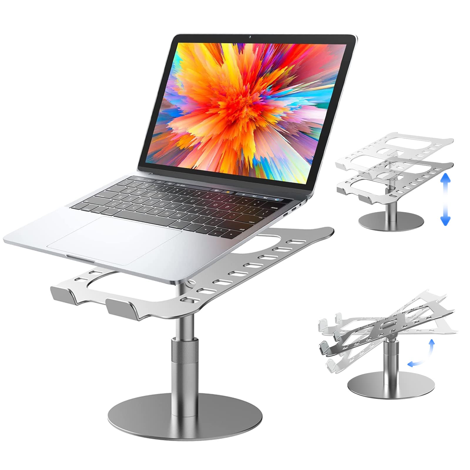 Ergonomic Aluminum Laptop Stand for Desk - Adjustable & Detachable Notebook Riser Holder for MacBook, Dell, HP | Perfect for Home Office, Gaming & Workstation Setup