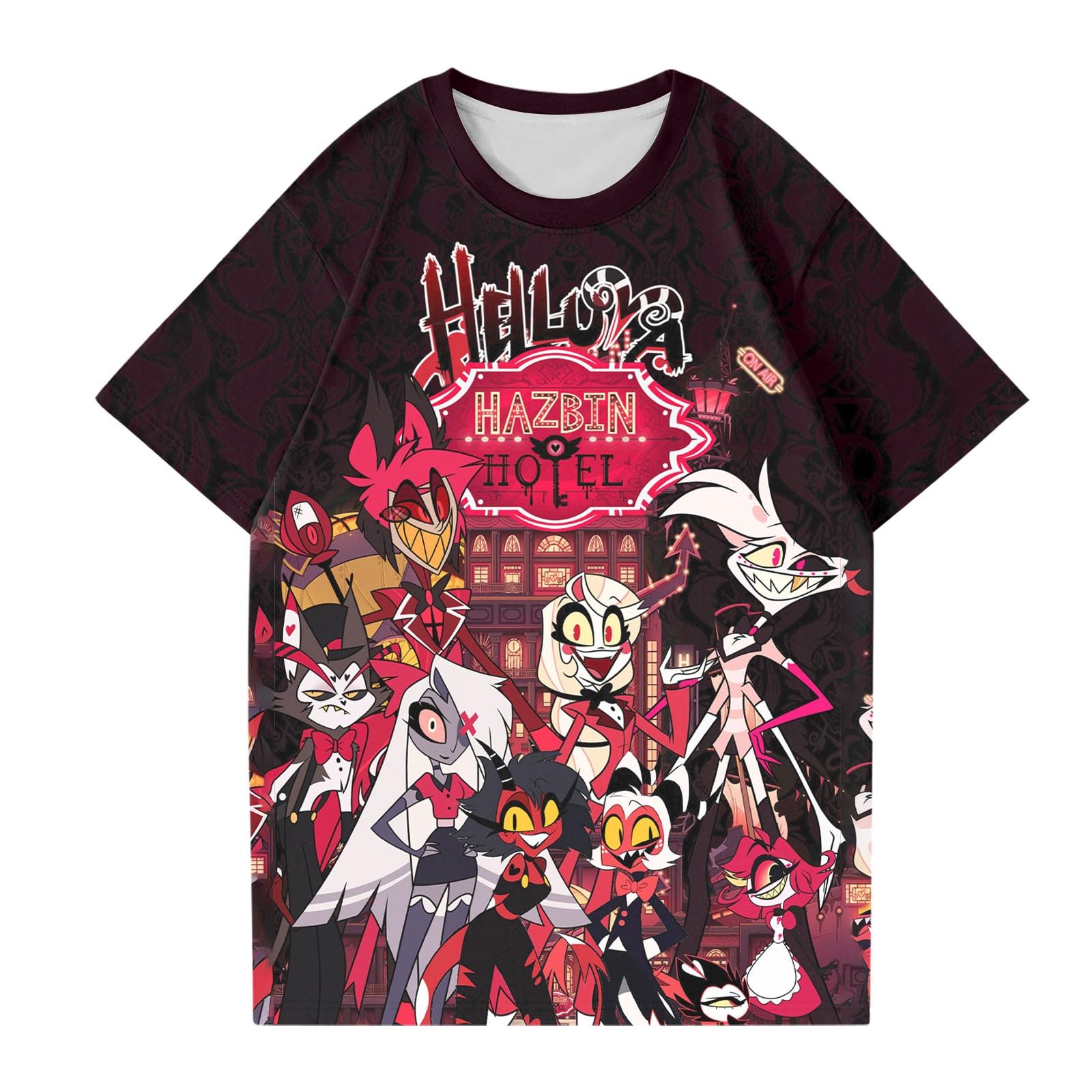 Hazbin Hotel Anime T-Shirt for Women - Short Sleeve Round Neck Pullover Top | Official Merchandise 2024 | Perfect for Cosplay, Anime Conventions & Casual Wear