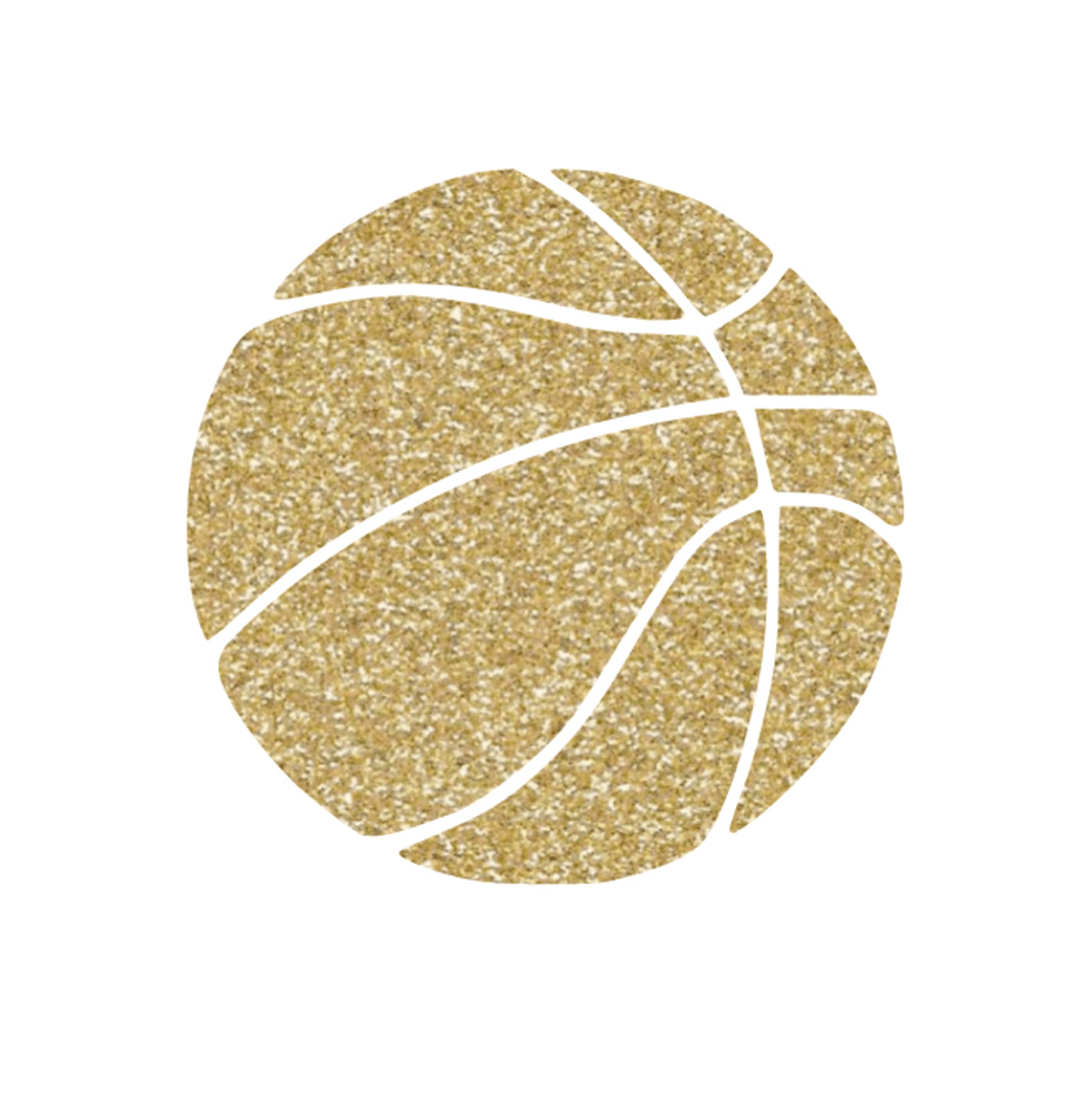 Basketball Iron On Transfer - Heat Press Vinyl Decal for Team Jerseys & Fan Apparel - Sports Patch for DIY Customization (Champagne Glitter) - Perfect for Game Day Outfits, Sports Events & Personalized Gifts