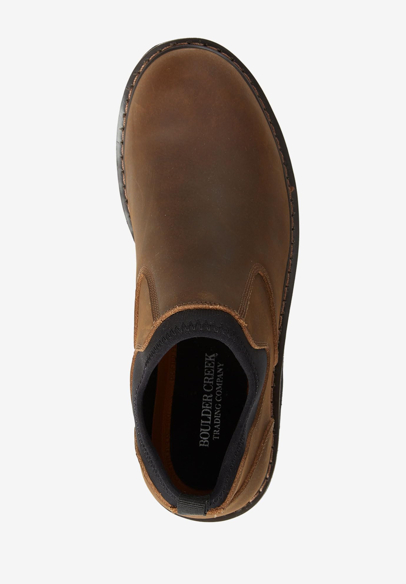 Boulder Creek by Kingsize Men's Wide Width Pull-On Work Boots - Comfortable Slip Resistant Shoes for Construction, Hiking & Outdoor Activities
